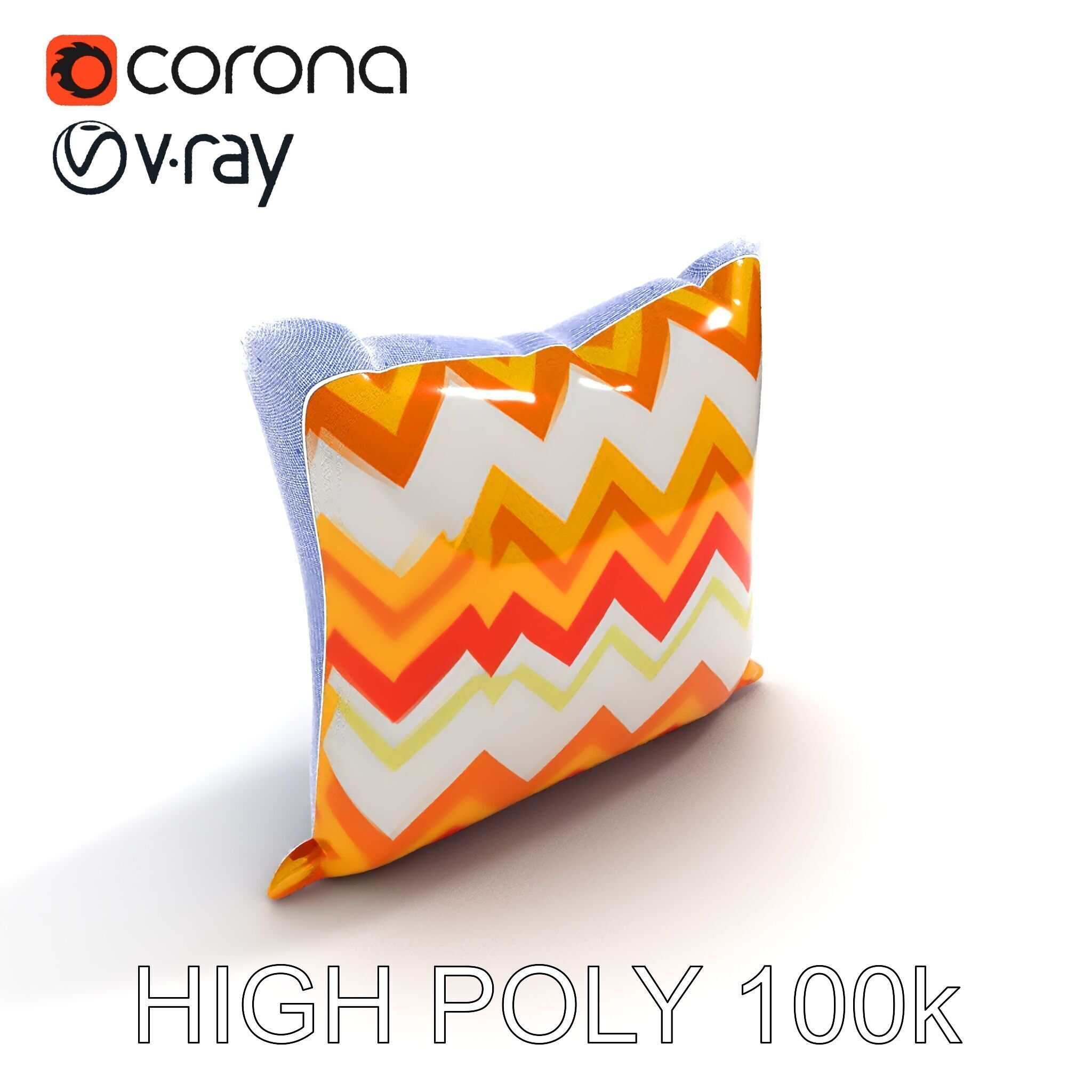 Chevron Patterned Pillow Model Pack Low-poly 3D model_24