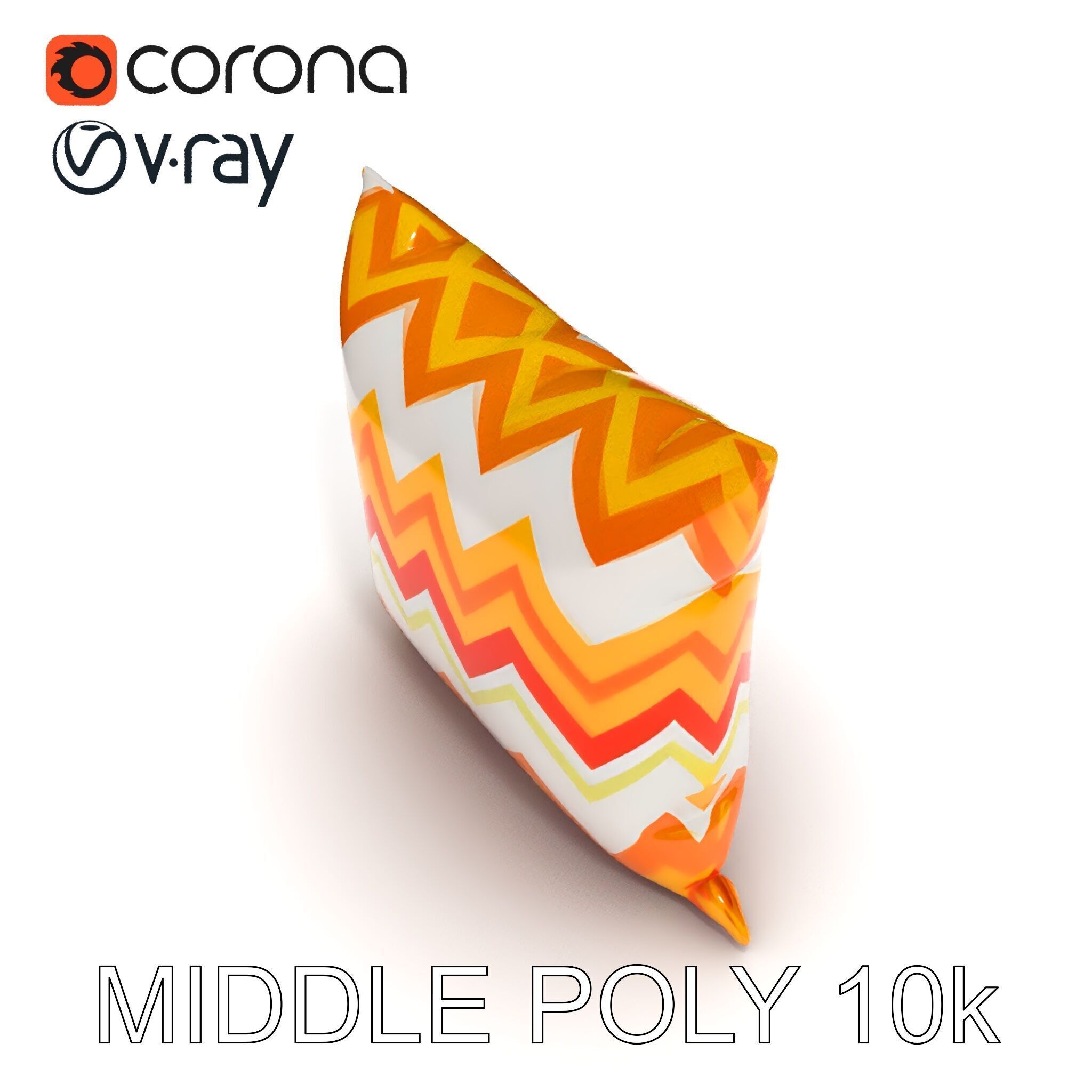 Chevron Patterned Pillow Model Pack Low-poly 3D model_31