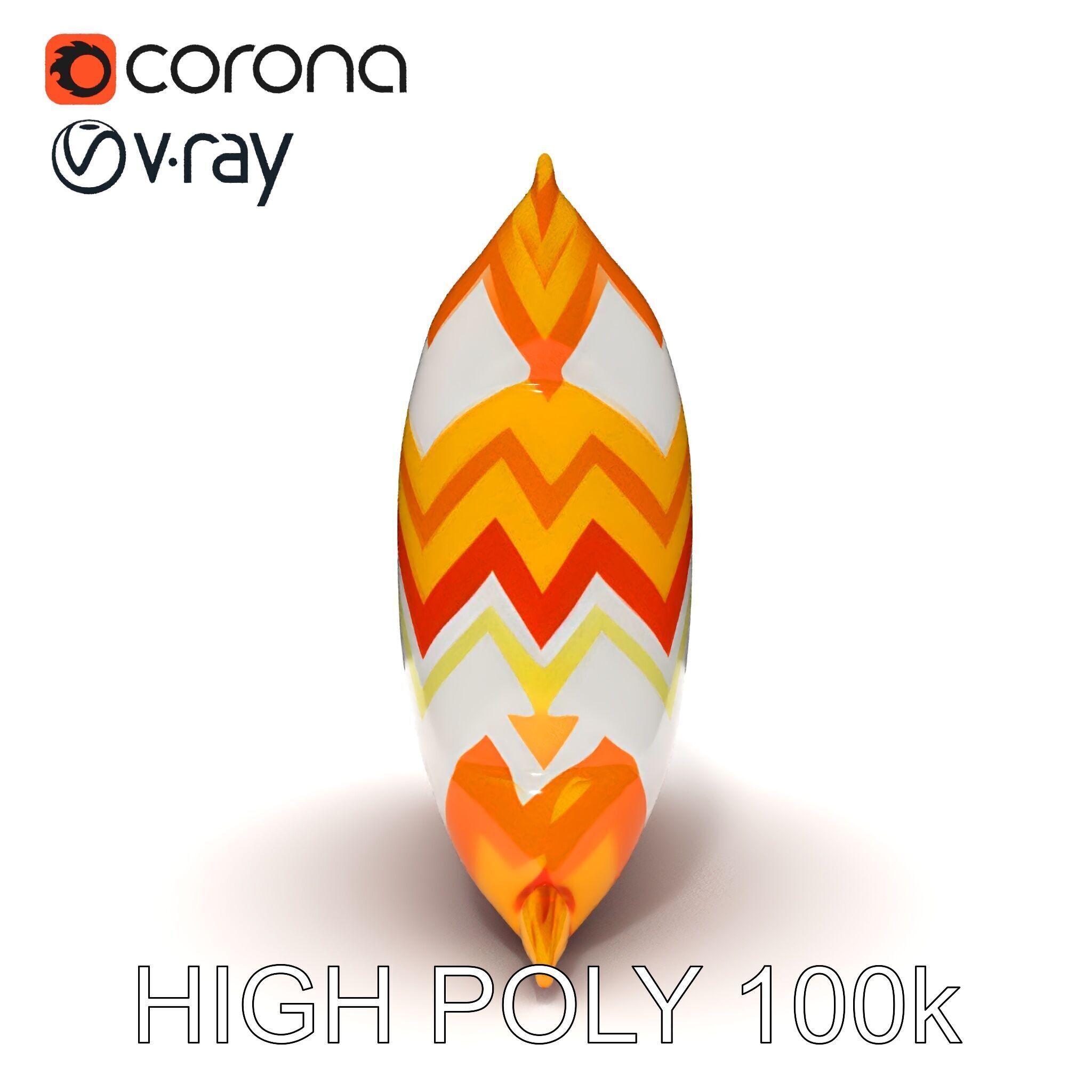 Chevron Patterned Pillow Model Pack Low-poly 3D model_10