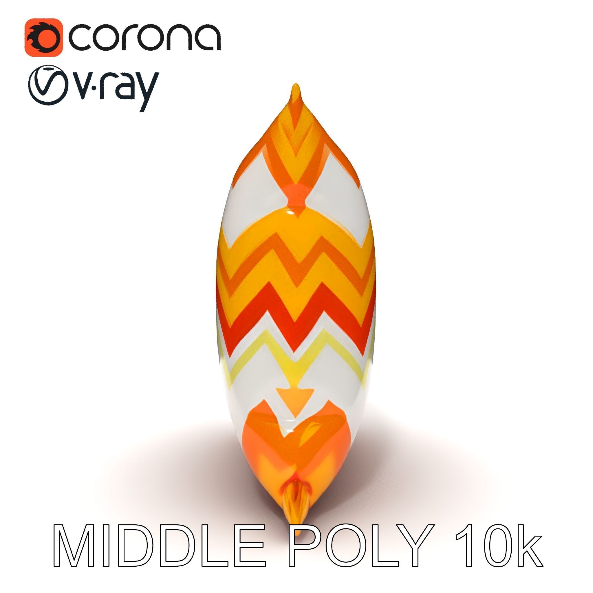 Chevron Patterned Pillow Model Pack Low-poly 3D model_28