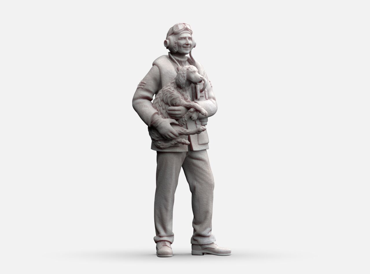 British Pilot WW2 3D print model_14