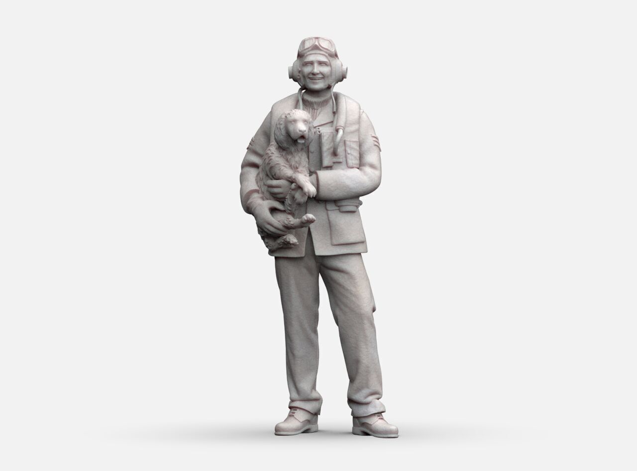 British Pilot WW2 3D print model_13