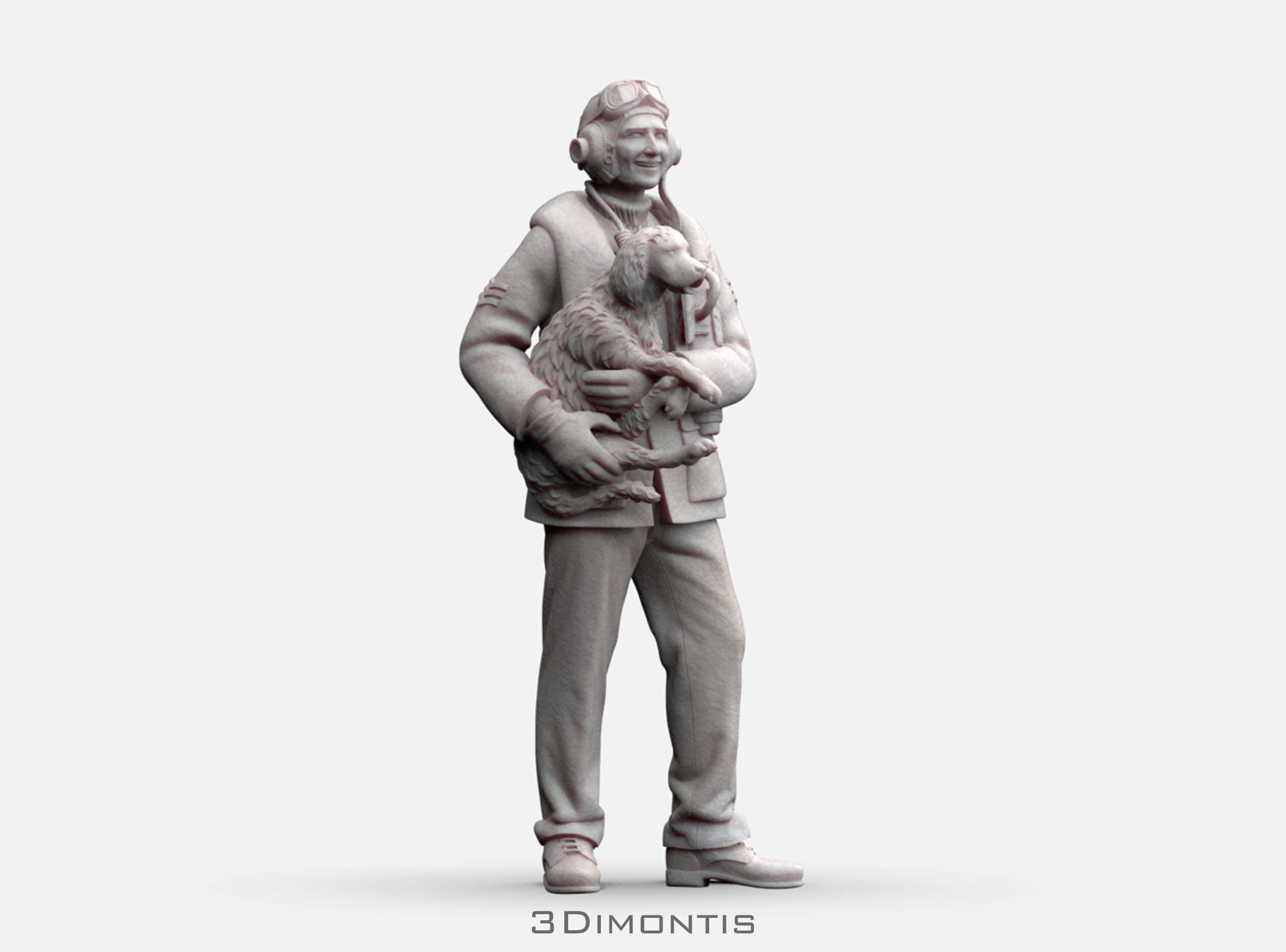 British Pilot WW2 3D print model_9