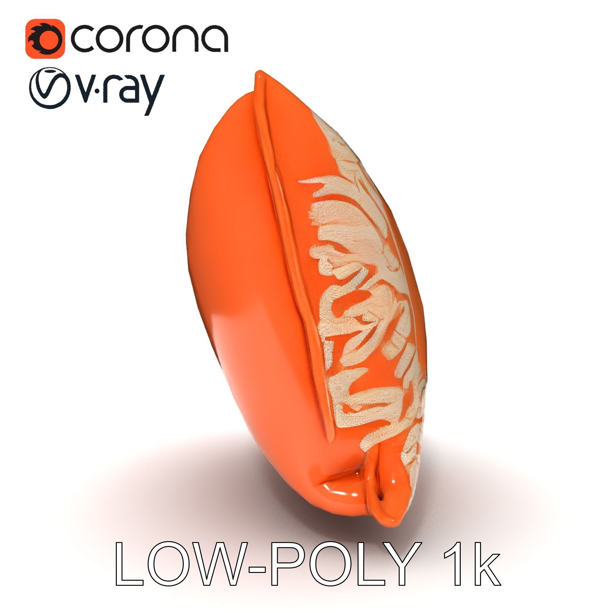 Decorative Cushion Model Pack with Elegant Embroidery Low-poly 3D model_12