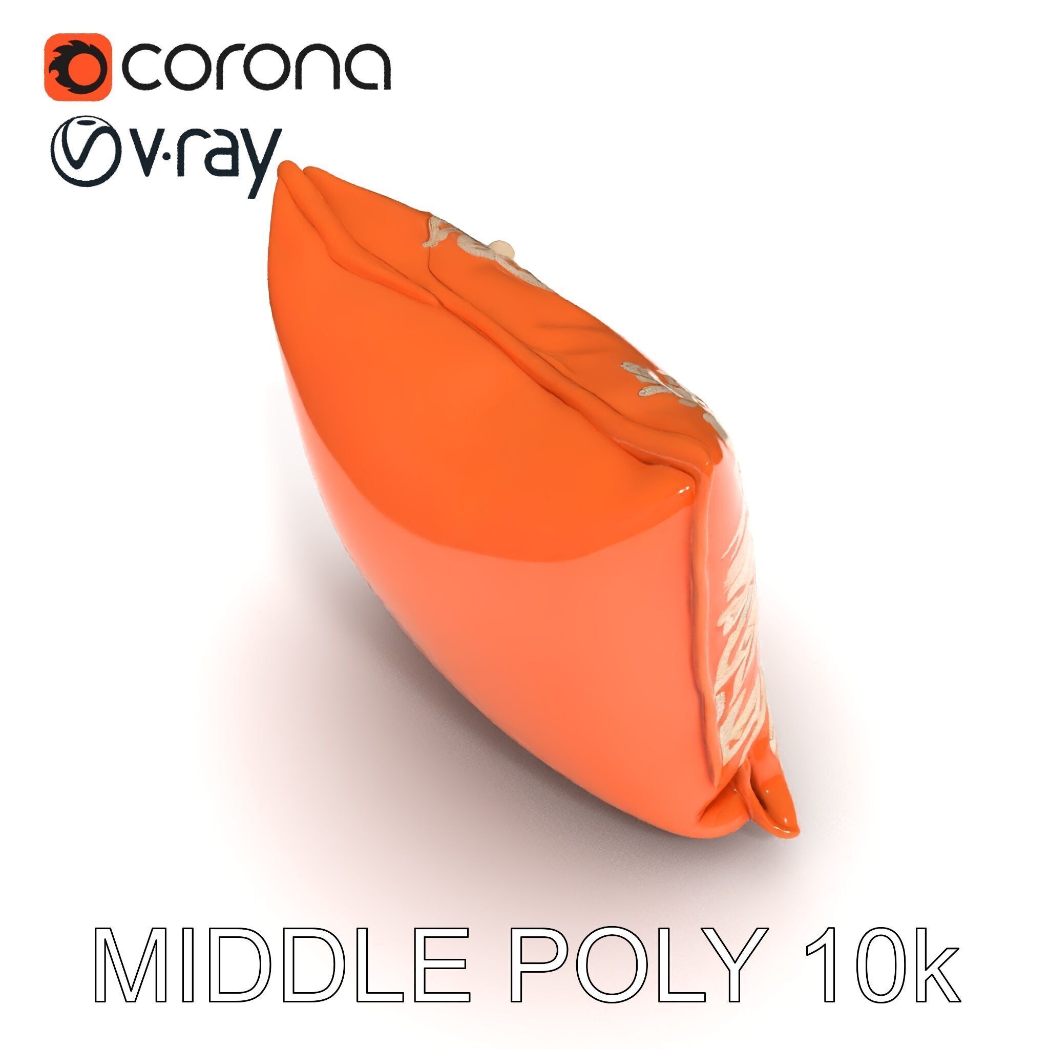 Decorative Cushion Model Pack with Elegant Embroidery Low-poly 3D model_26