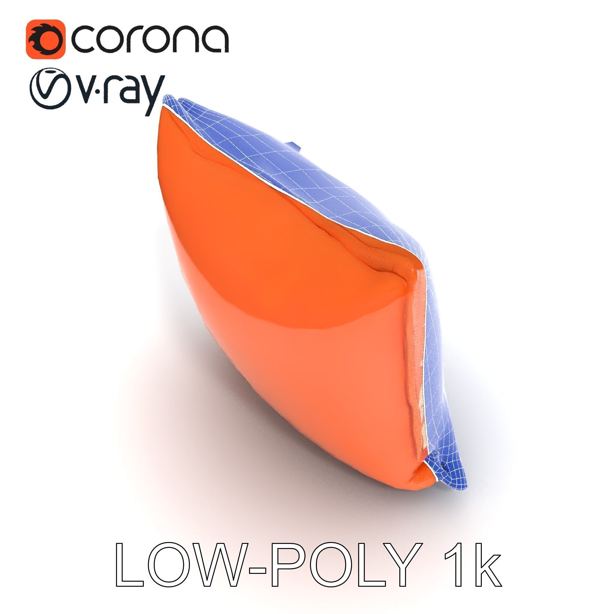 Decorative Cushion Model Pack with Elegant Embroidery Low-poly 3D model_27