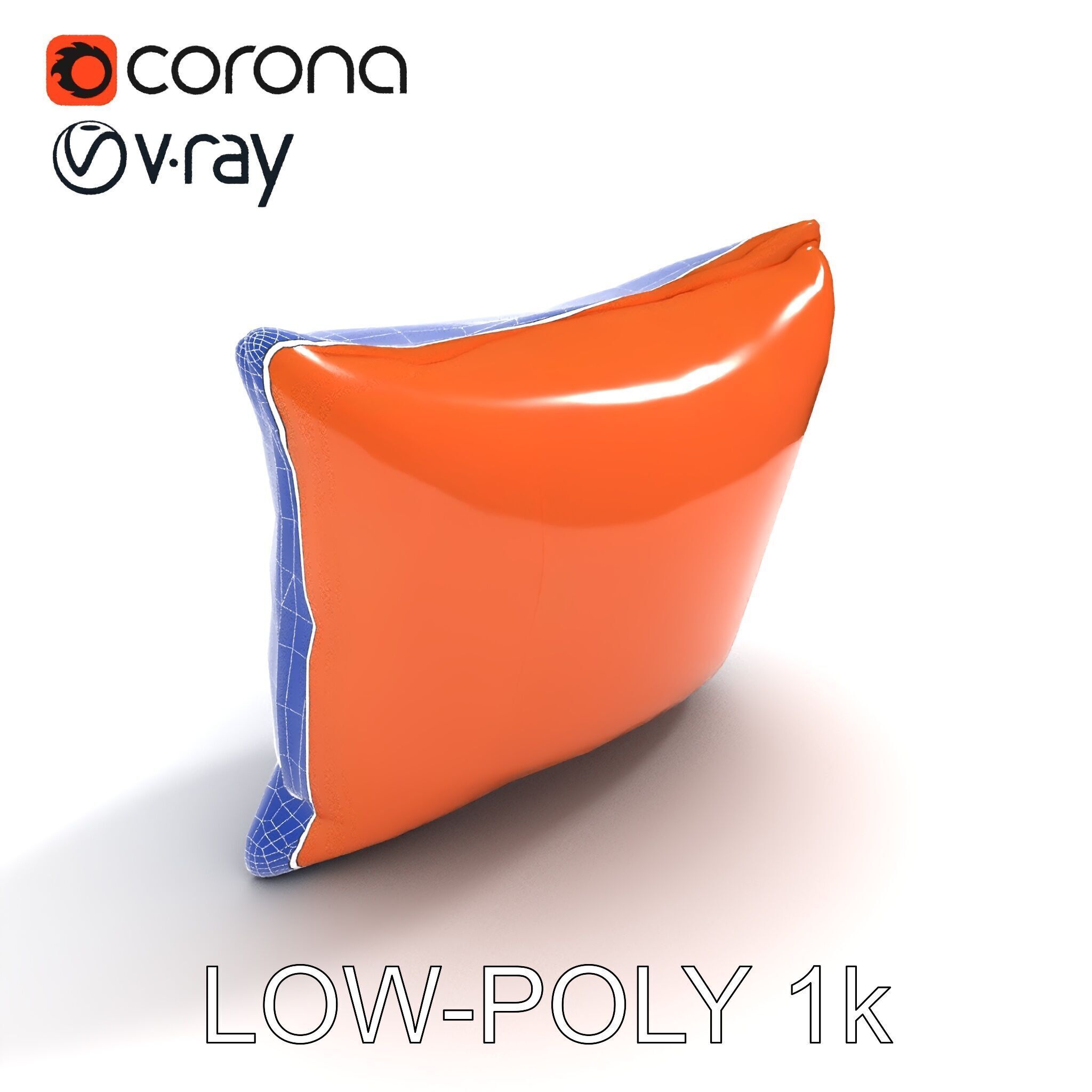Decorative Cushion Model Pack with Elegant Embroidery Low-poly 3D model_18