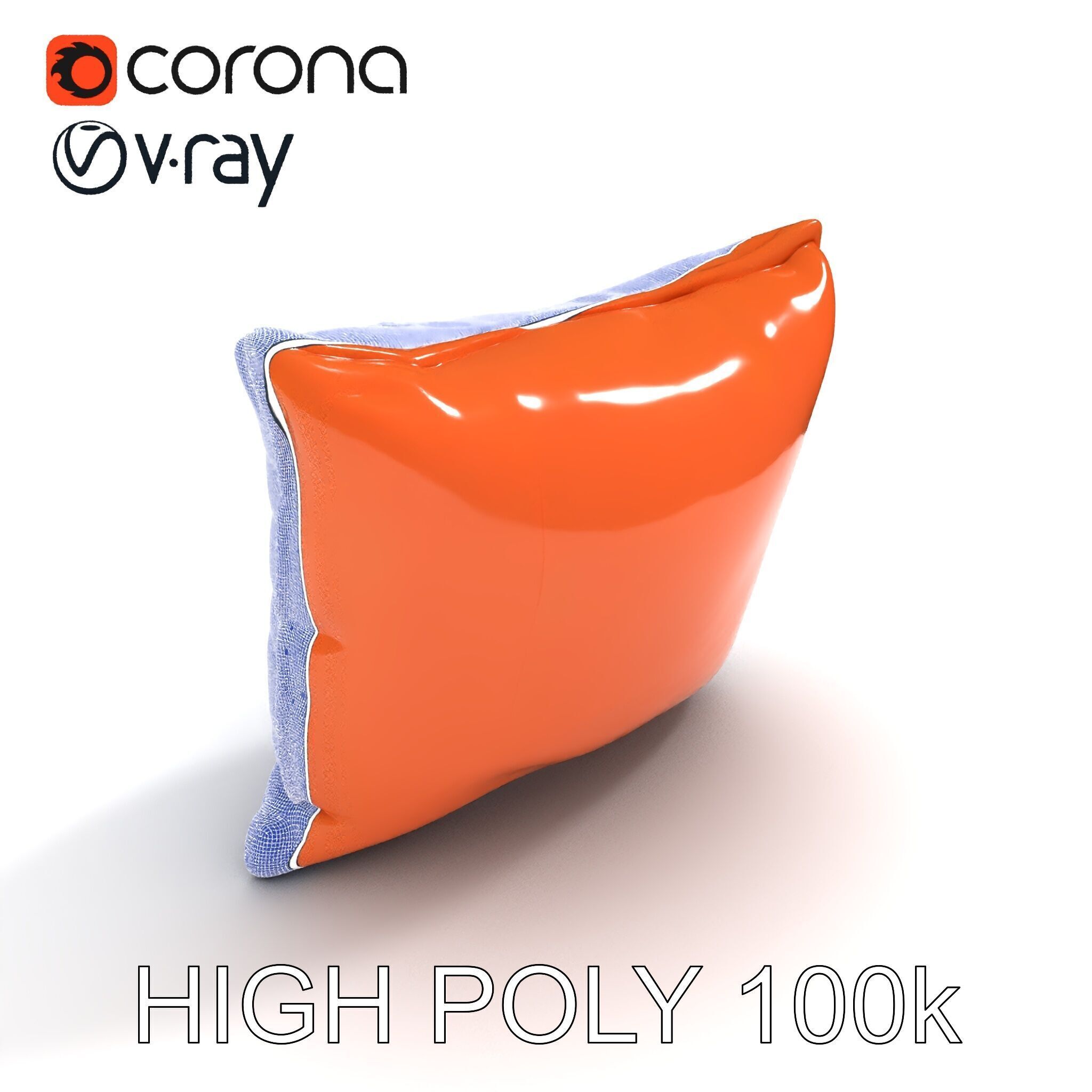 Decorative Cushion Model Pack with Elegant Embroidery Low-poly 3D model_19