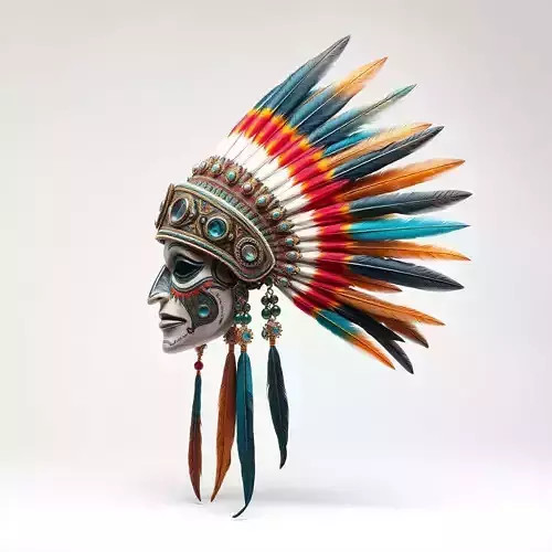 Tribal Feathered Mask D Model Pack Low-poly 3D model