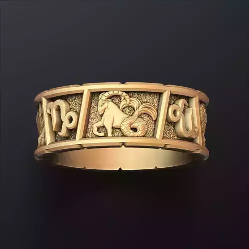 Horoscope Capricorn Ring v2 3D print model