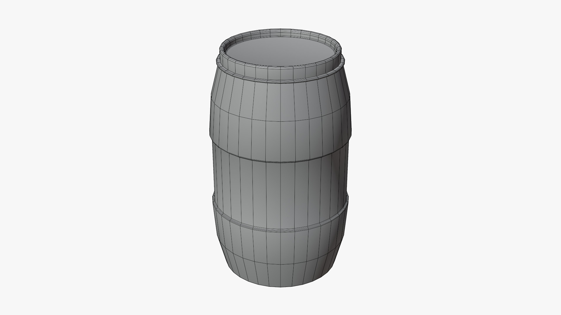 Plastic Water Barrel Low-poly 3D model_9