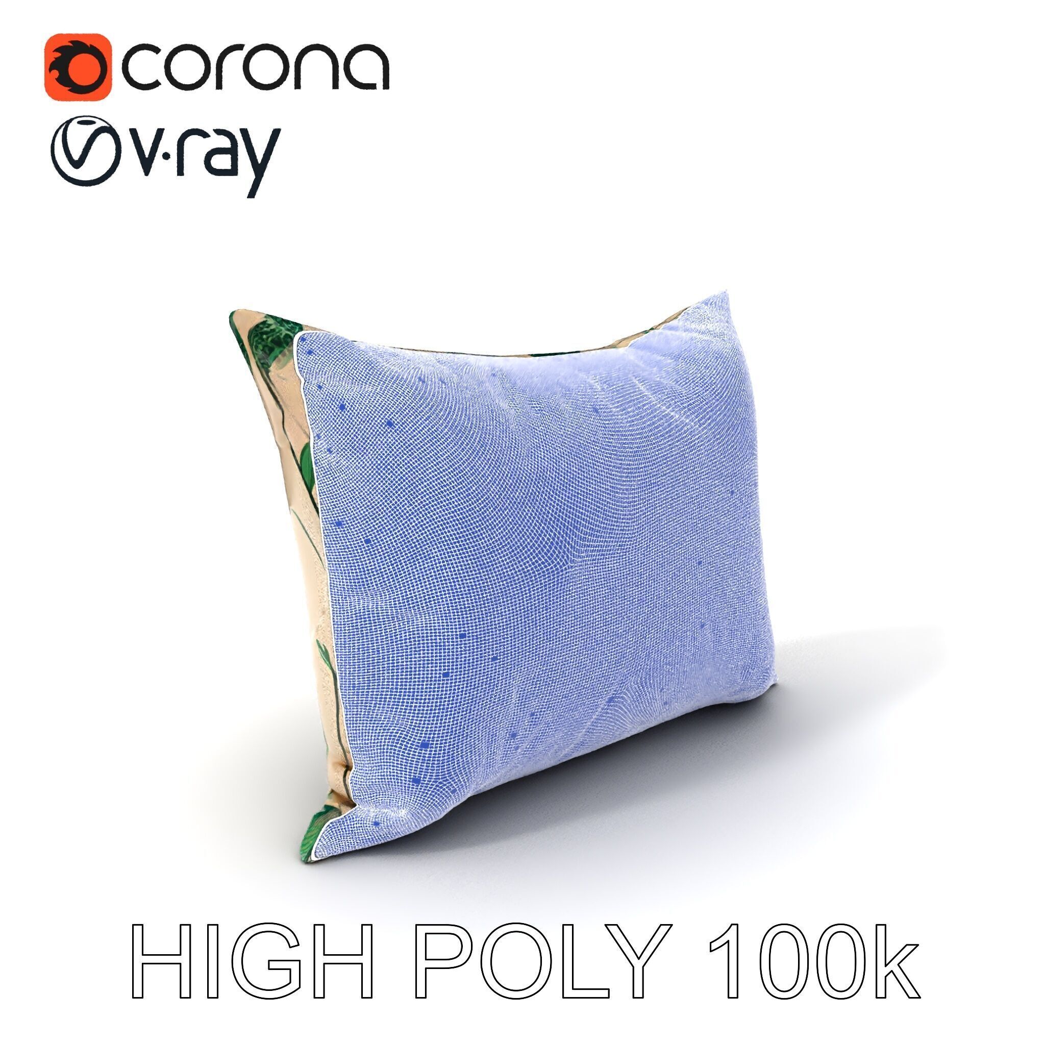Animal Print Pillow Model Pack Low-poly 3D model_4