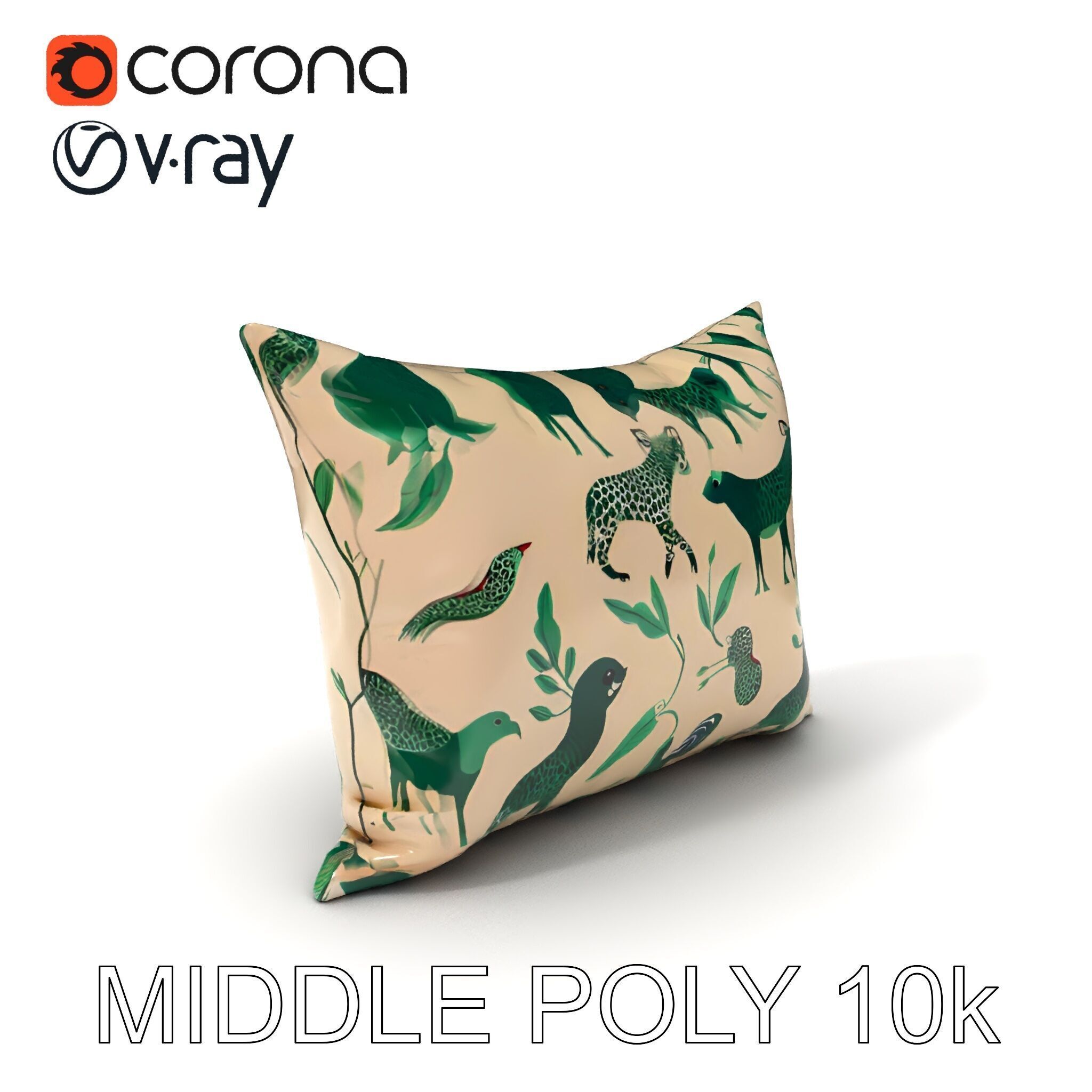 Animal Print Pillow Model Pack Low-poly 3D model_27