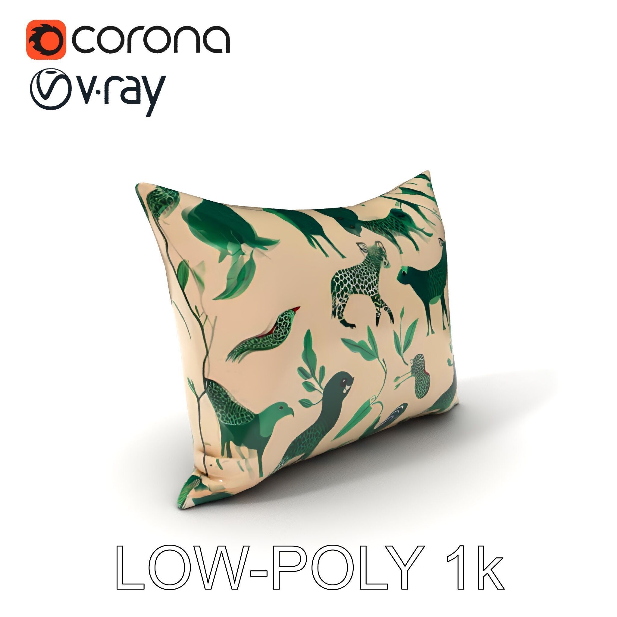 Animal Print Pillow Model Pack Low-poly 3D model_20
