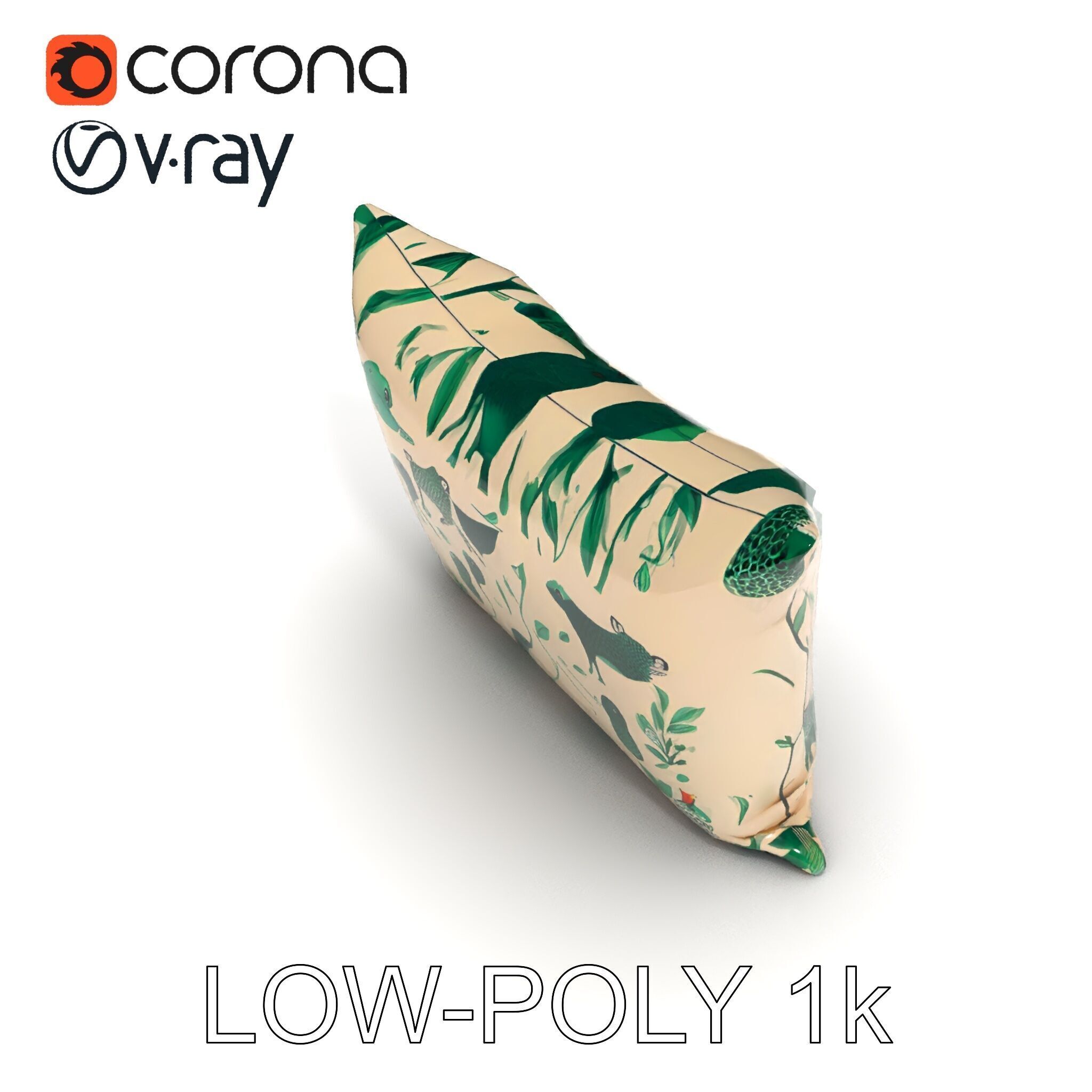 Animal Print Pillow Model Pack Low-poly 3D model_33