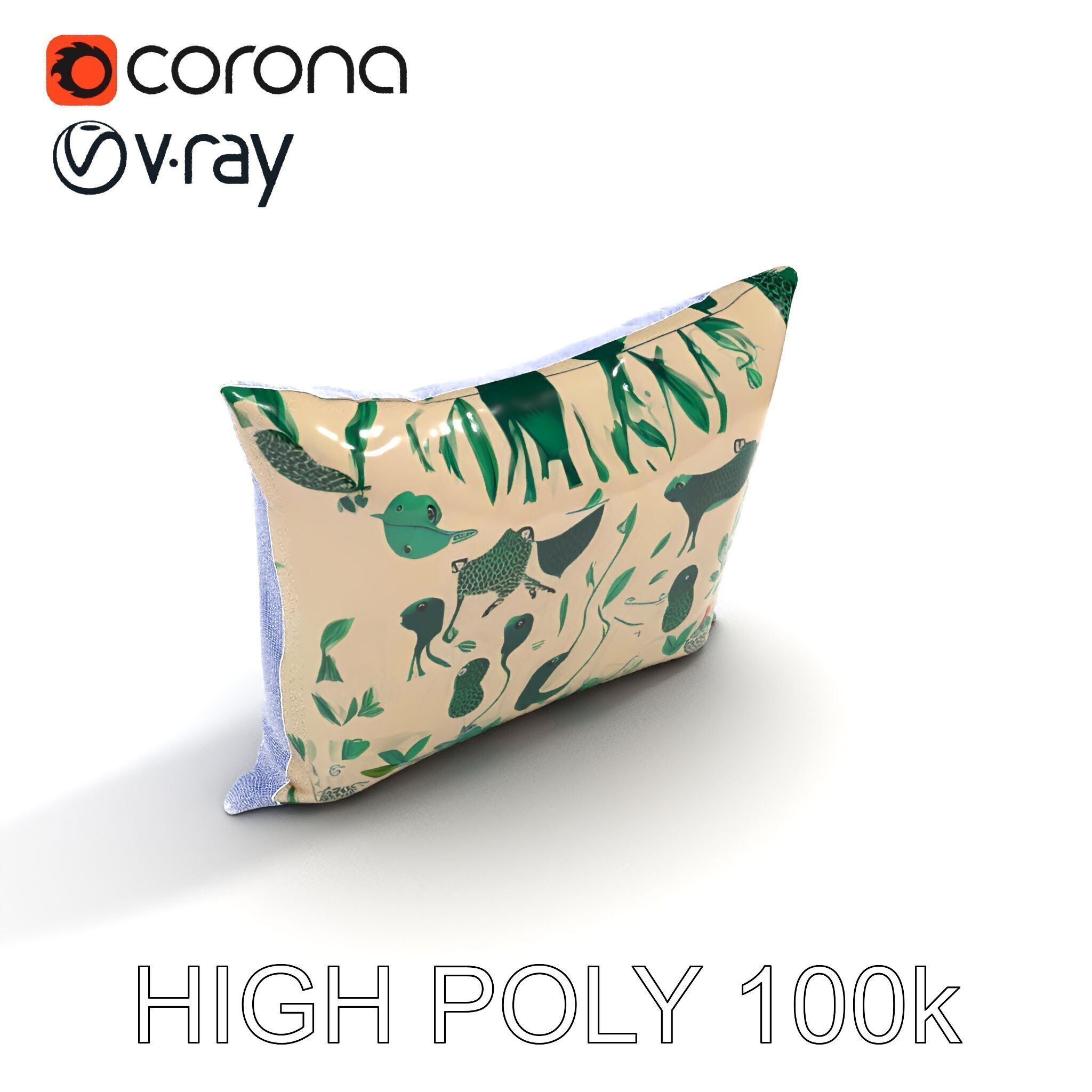 Animal Print Pillow Model Pack Low-poly 3D model_18