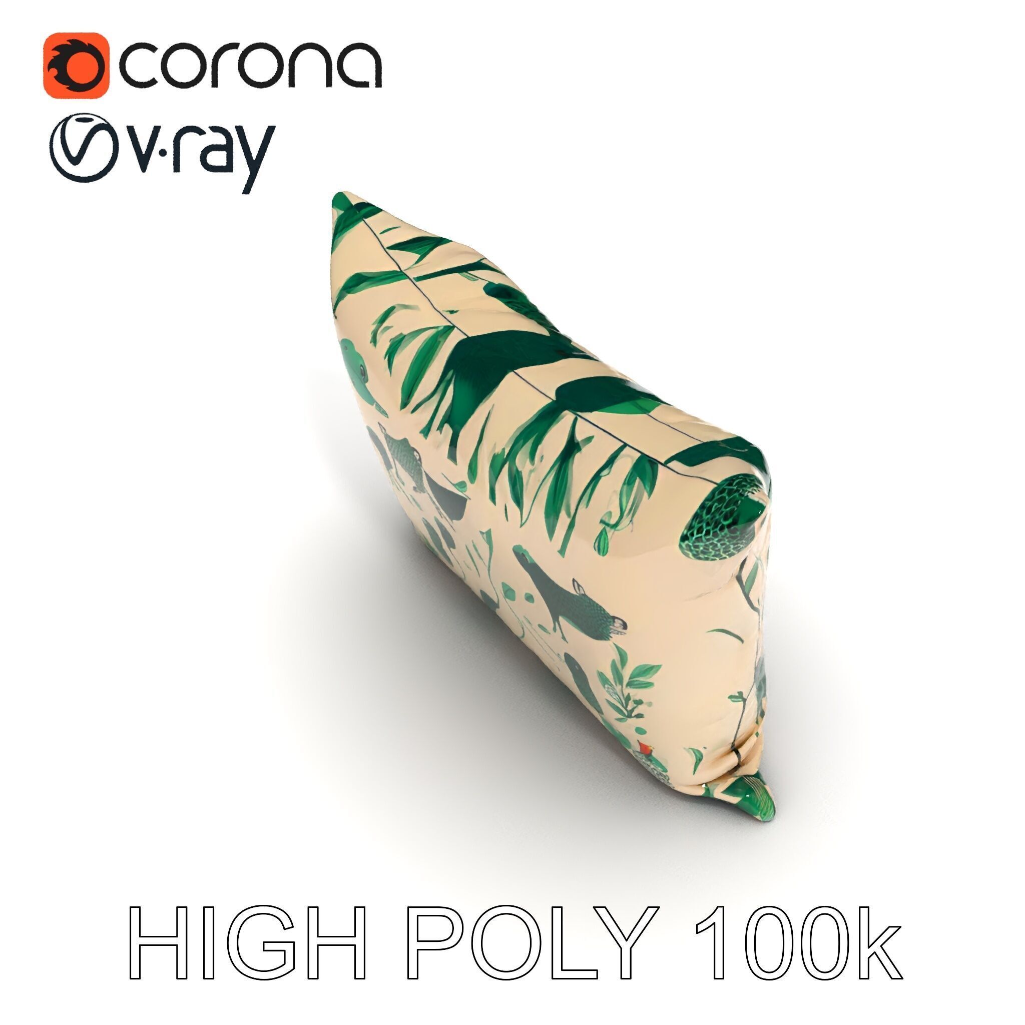 Animal Print Pillow Model Pack Low-poly 3D model_15