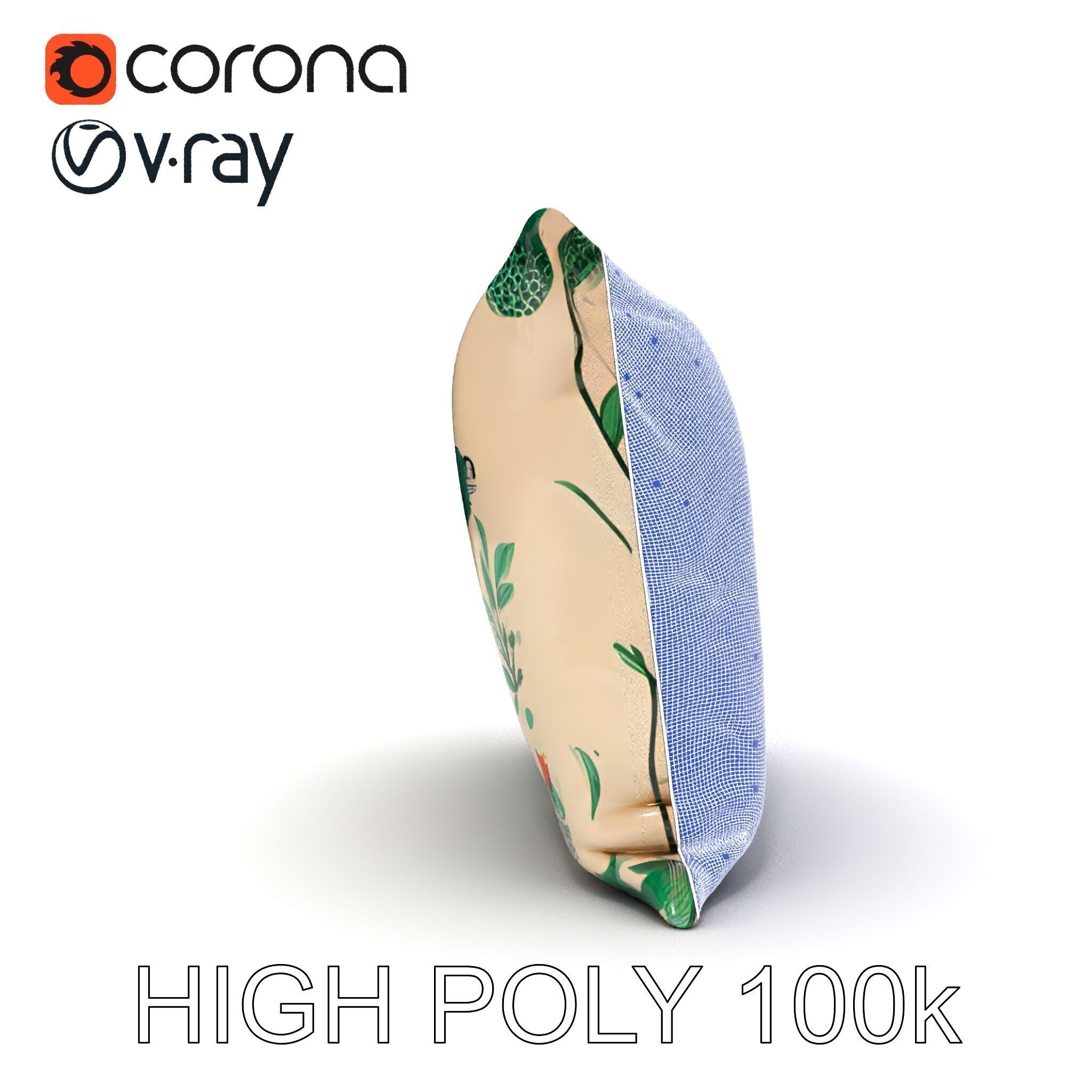 Animal Print Pillow Model Pack Low-poly 3D model_8