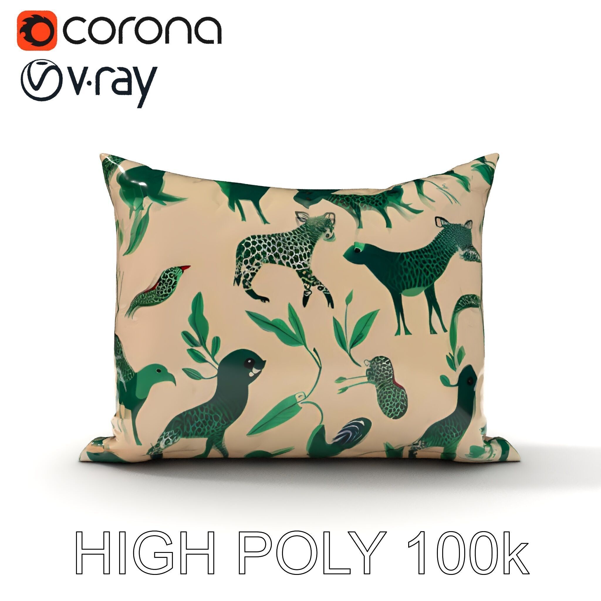 Animal Print Pillow Model Pack Low-poly 3D model_35