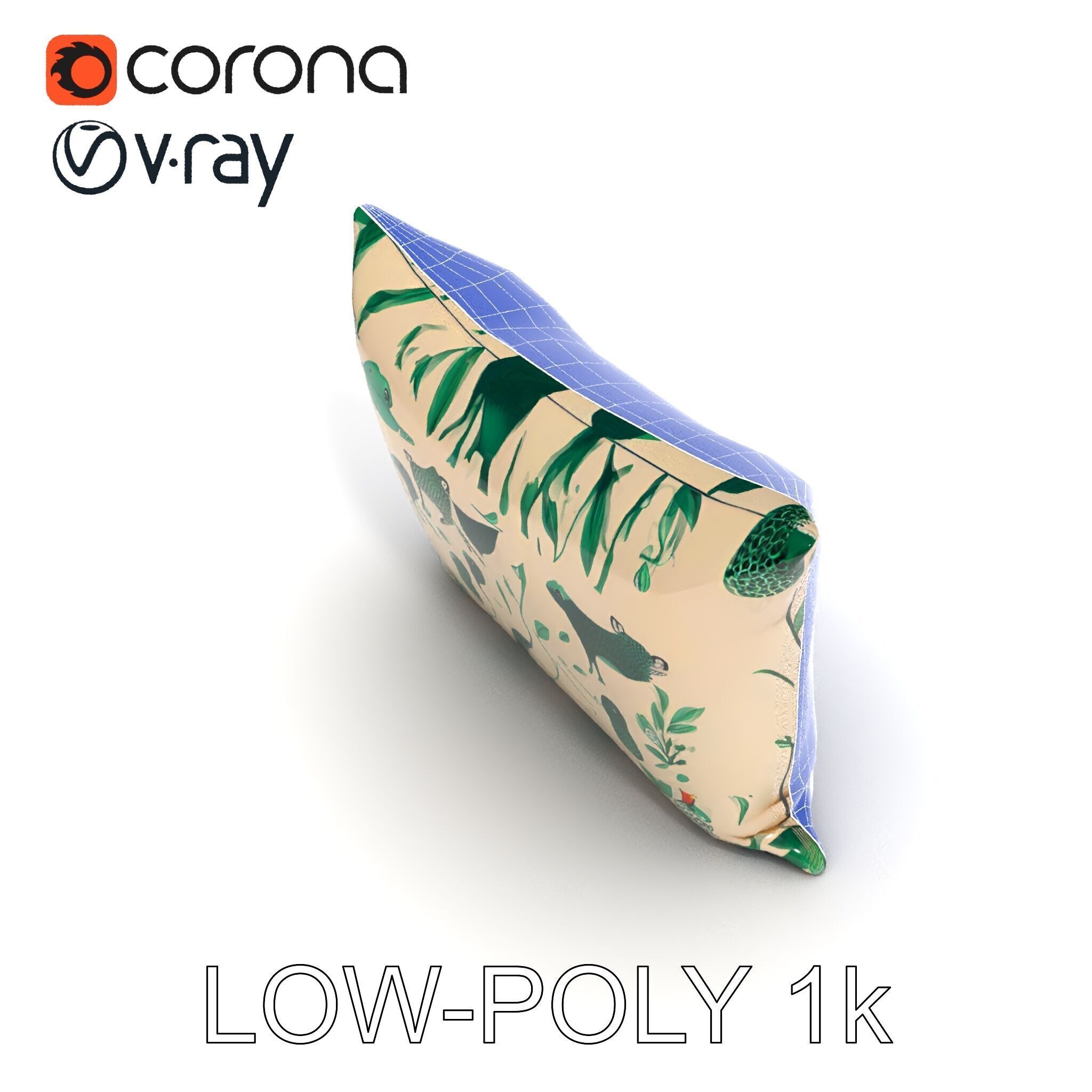 Animal Print Pillow Model Pack Low-poly 3D model_10