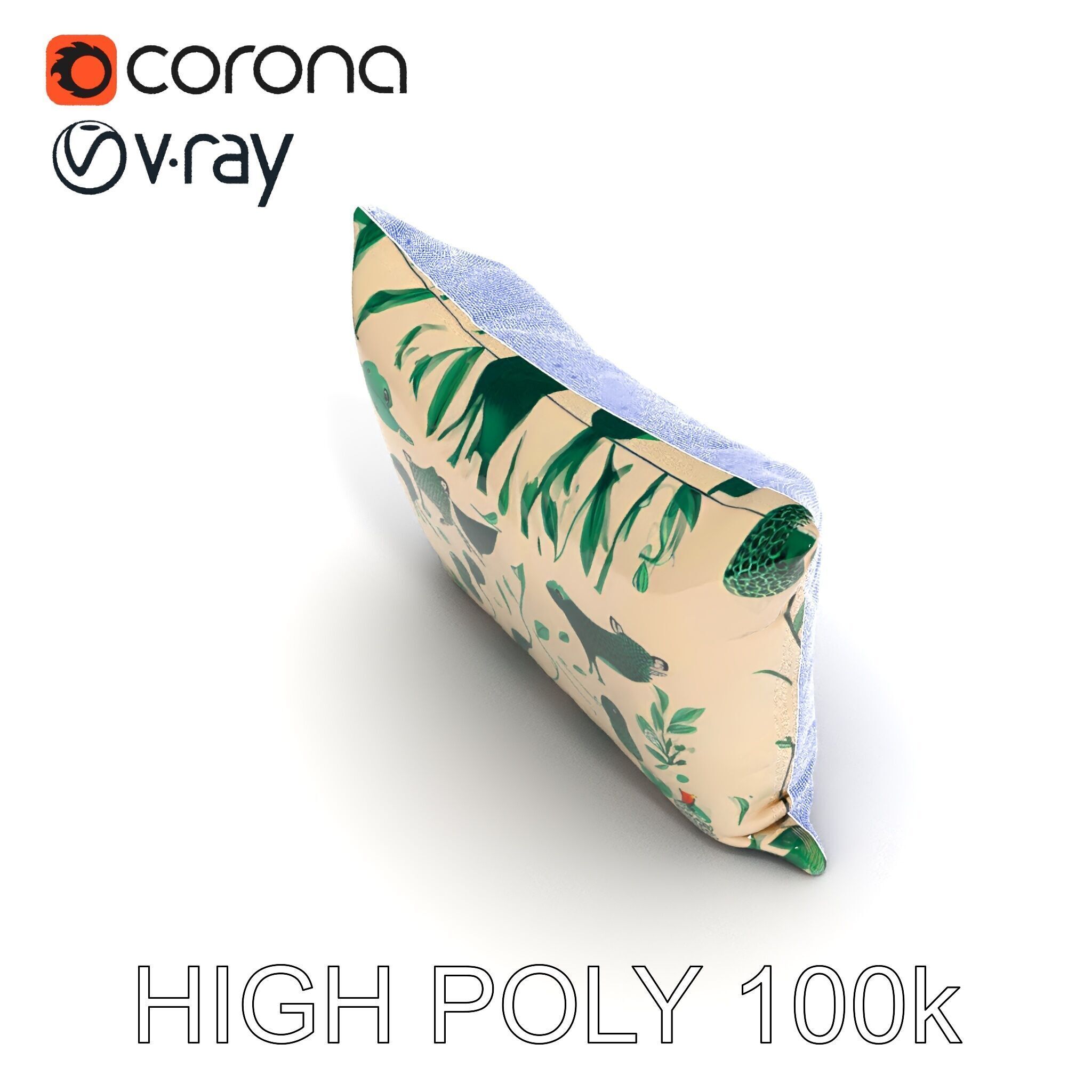 Animal Print Pillow Model Pack Low-poly 3D model_24