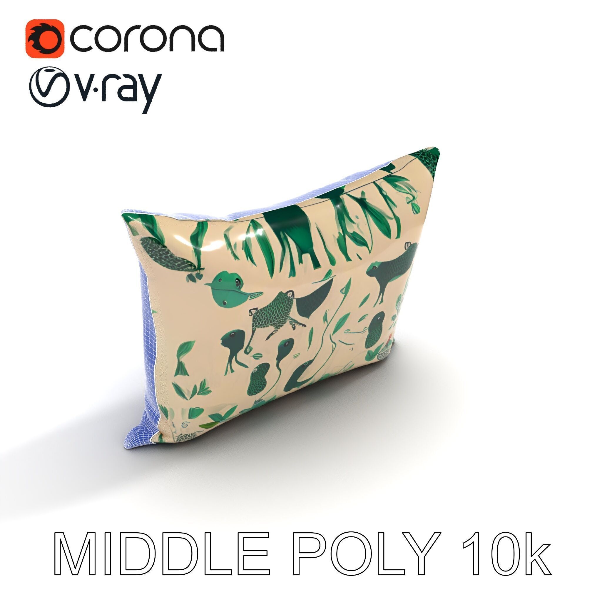 Animal Print Pillow Model Pack Low-poly 3D model_6