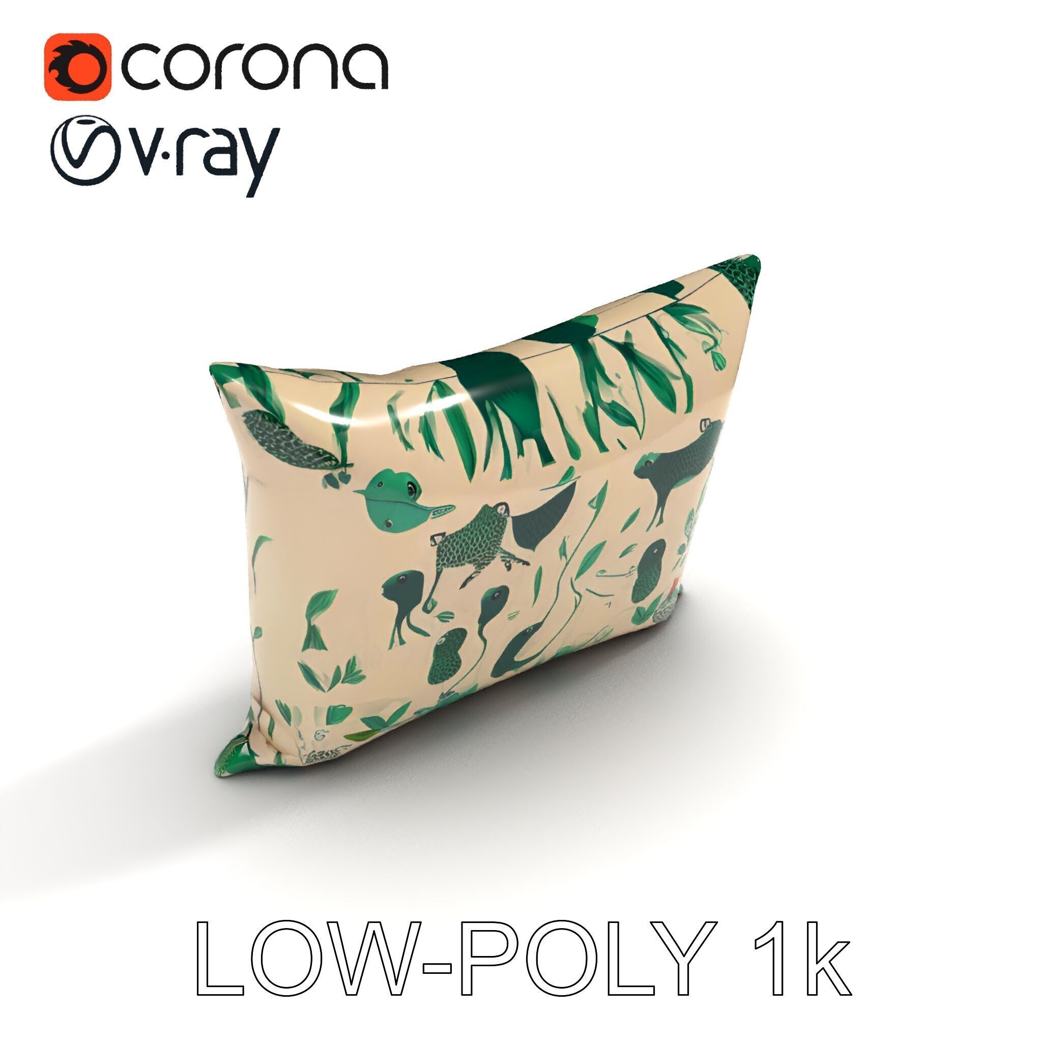 Animal Print Pillow Model Pack Low-poly 3D model_28