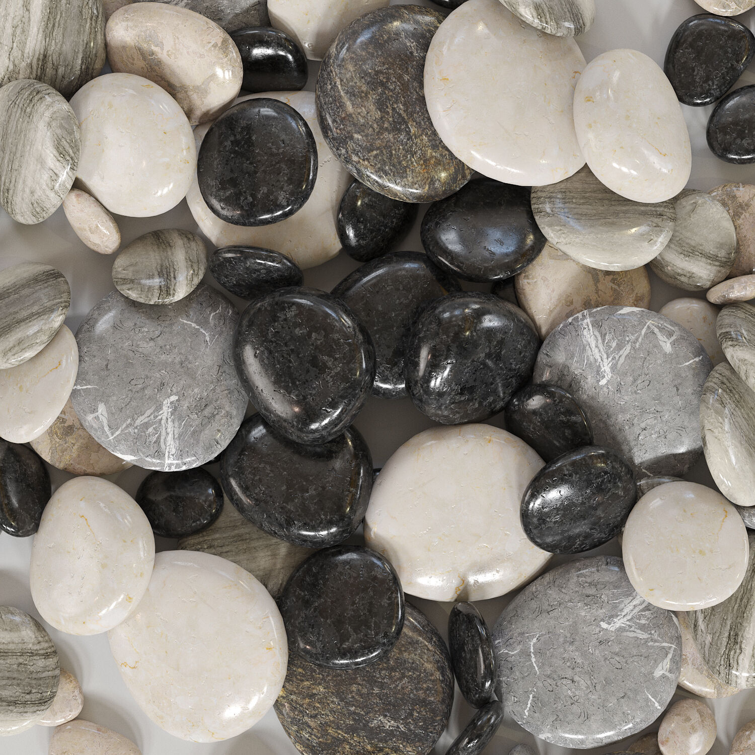 Sea stones for spa Low-poly 3D model_2