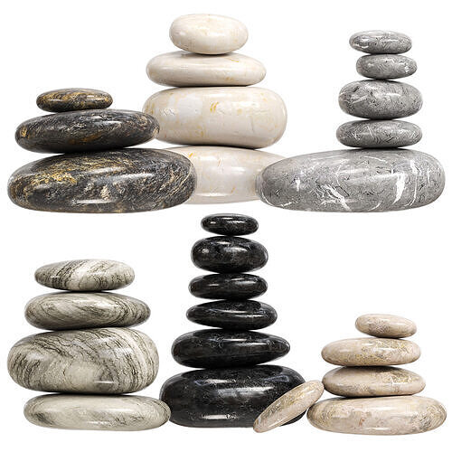 Sea stones for spa Low-poly 3D model