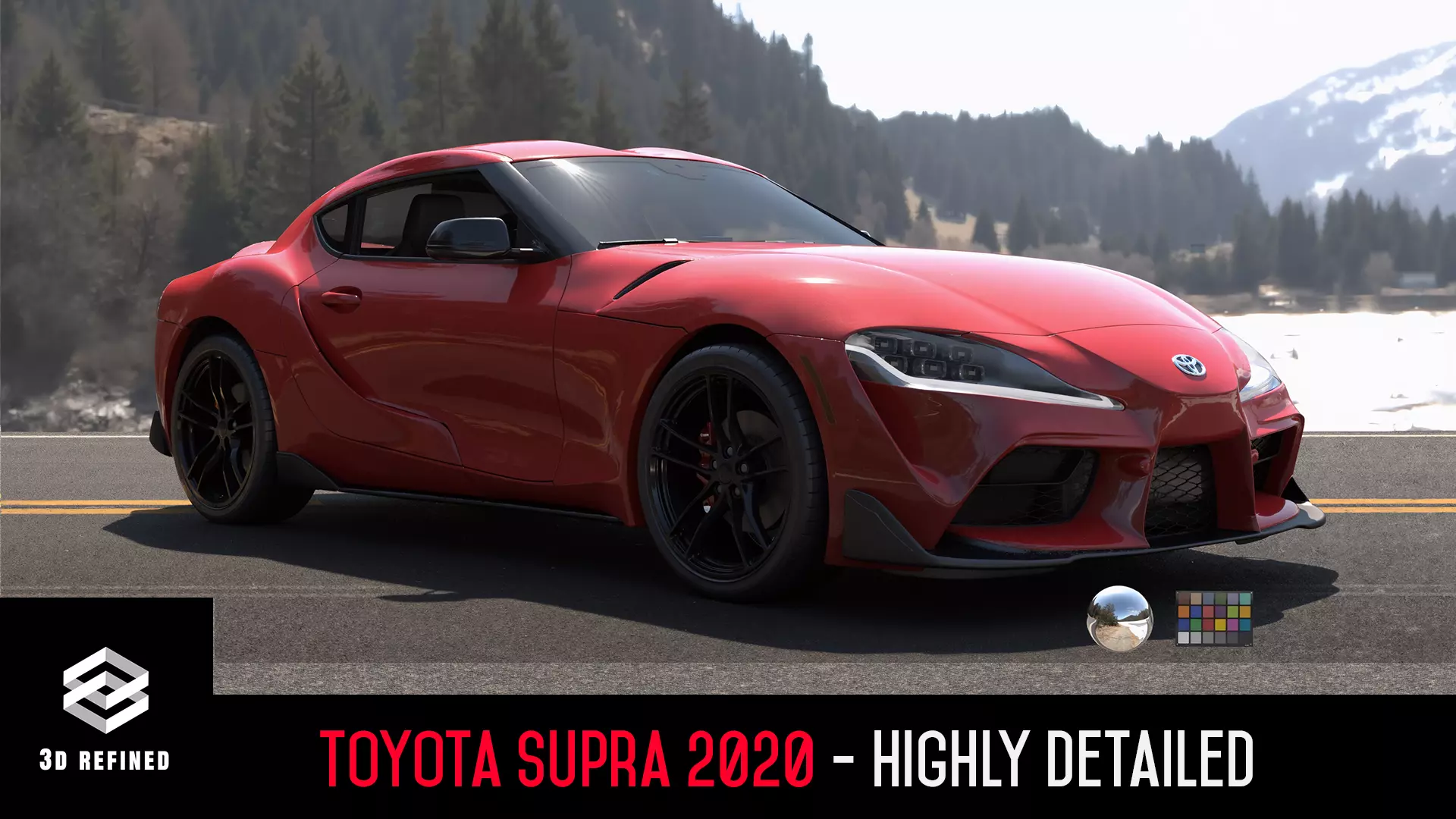 Toyota Supra -Rigged- Render Ready-unreal-vray-redshift 3D model_0