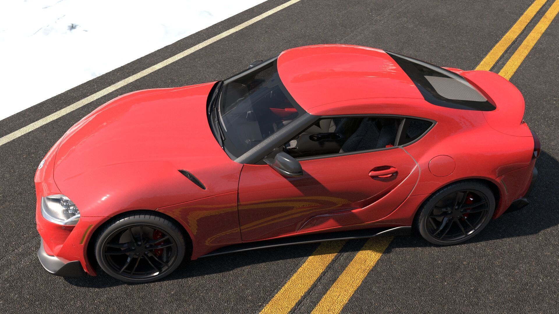 Toyota Supra -Rigged- Render Ready-unreal-vray-redshift 3D model_17