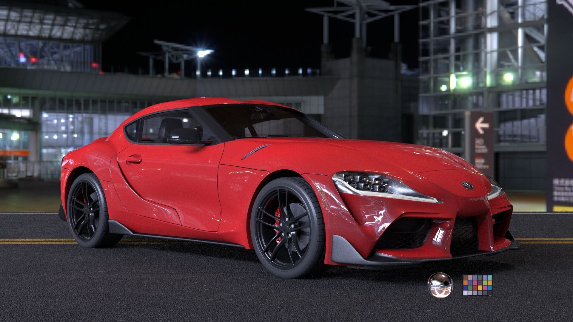 Toyota Supra -Rigged- Render Ready-unreal-vray-redshift 3D model_12