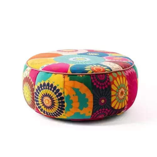 Colorful Ottoman Pouf Model Pack Low-poly 3D model