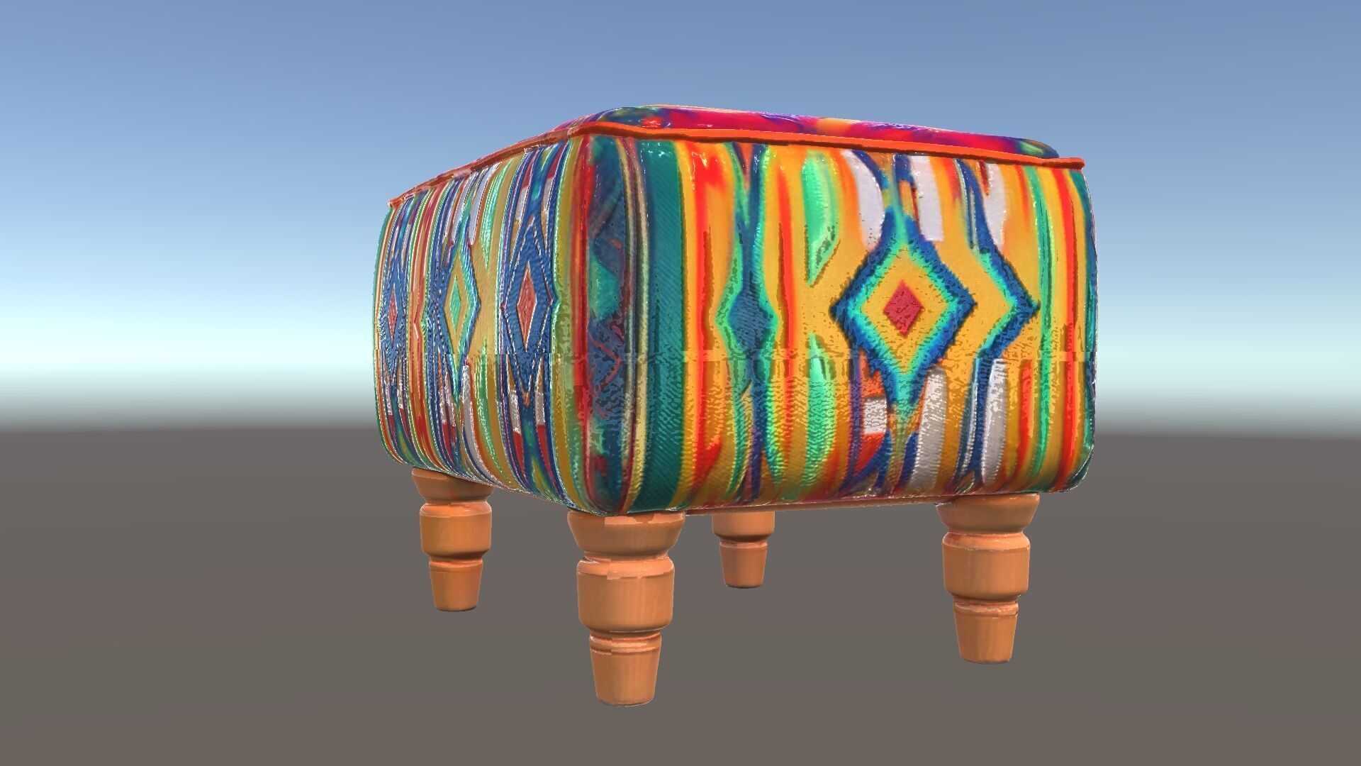 Colorful Ottoman Model Pack with PBR Textures Low-poly 3D model_5