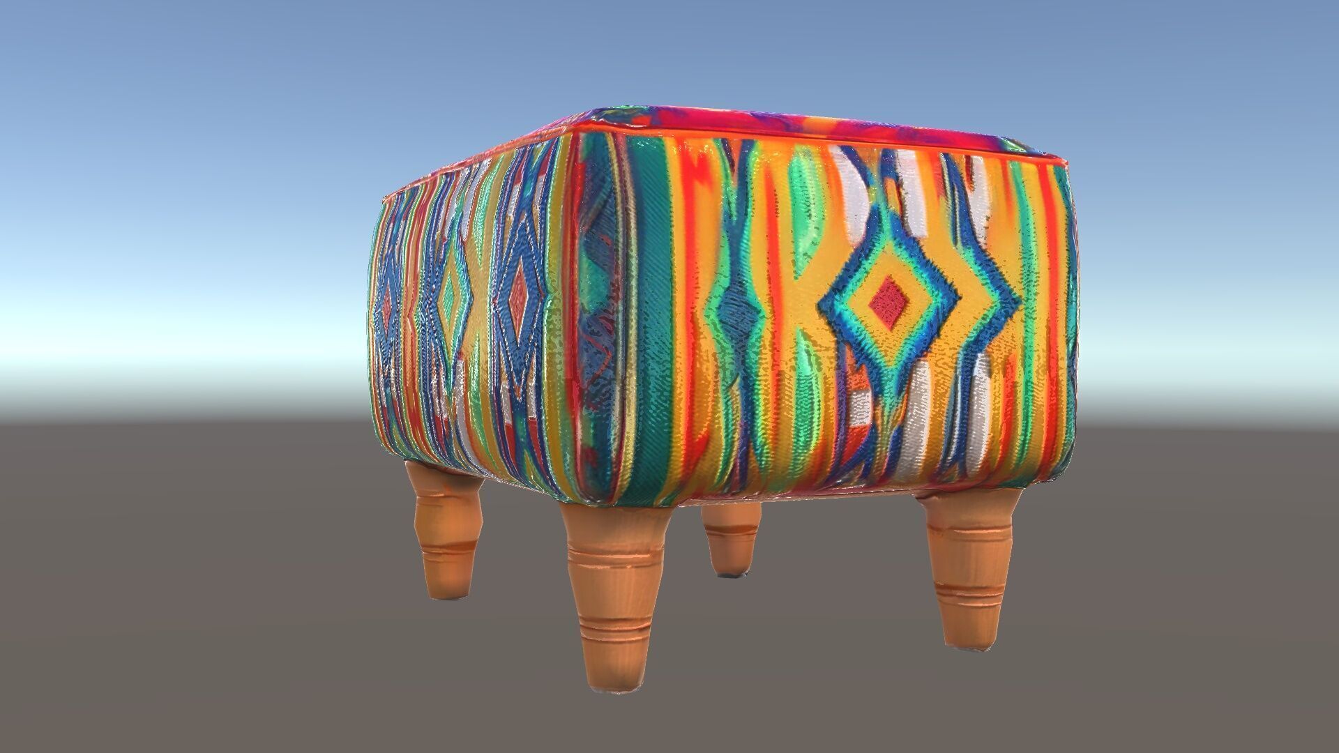 Colorful Ottoman Model Pack with PBR Textures Low-poly 3D model_18