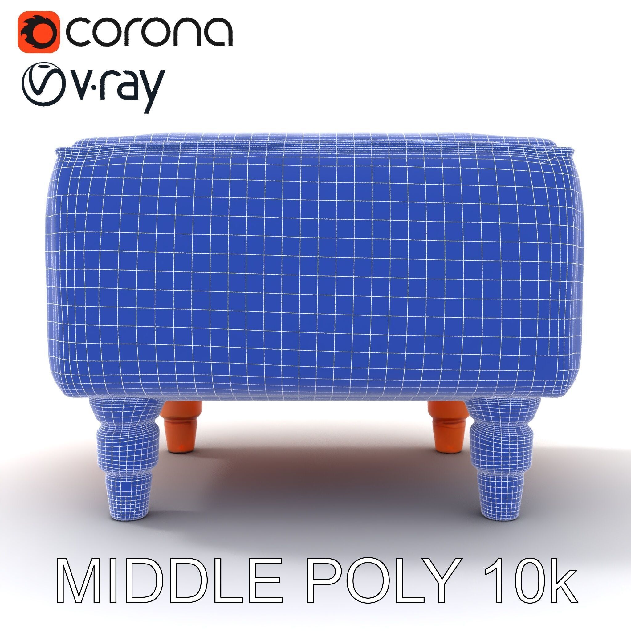 Colorful Ottoman Model Pack with PBR Textures Low-poly 3D model_25