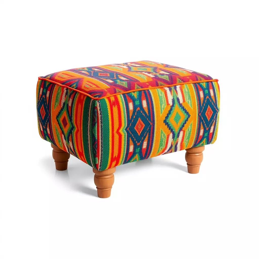 Colorful Ottoman Model Pack with PBR Textures Low-poly 3D model_0