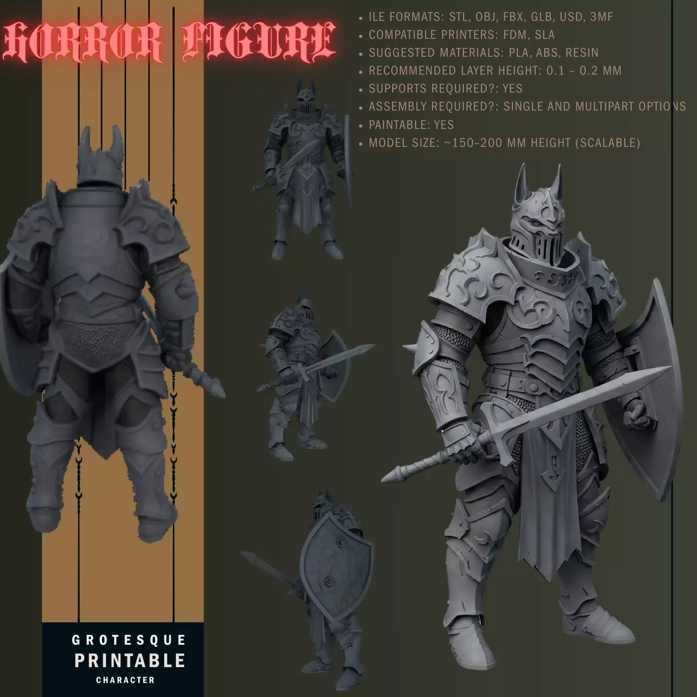 Embodiment of Heroism 3D print model