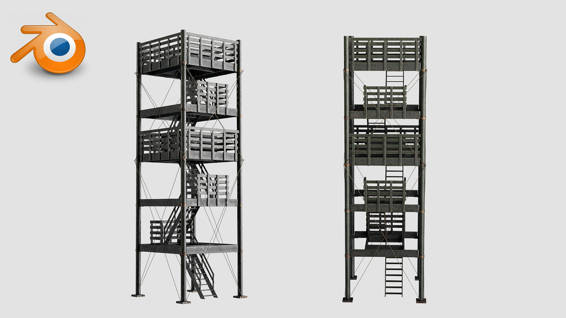 Watchtowers v5 Low-poly 3D model_7