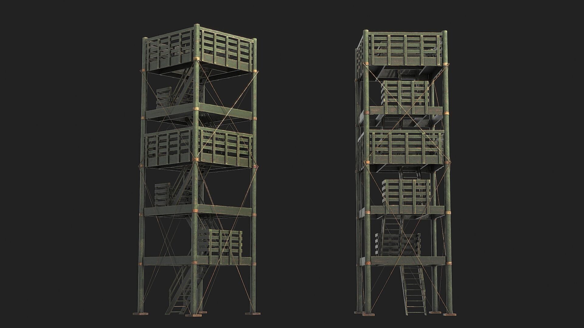 Watchtowers v5 Low-poly 3D model_2