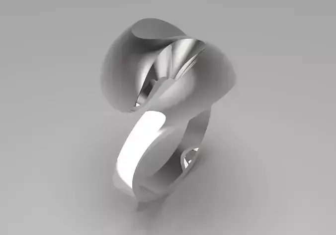 Modern wave design ring gr0003 3D print model