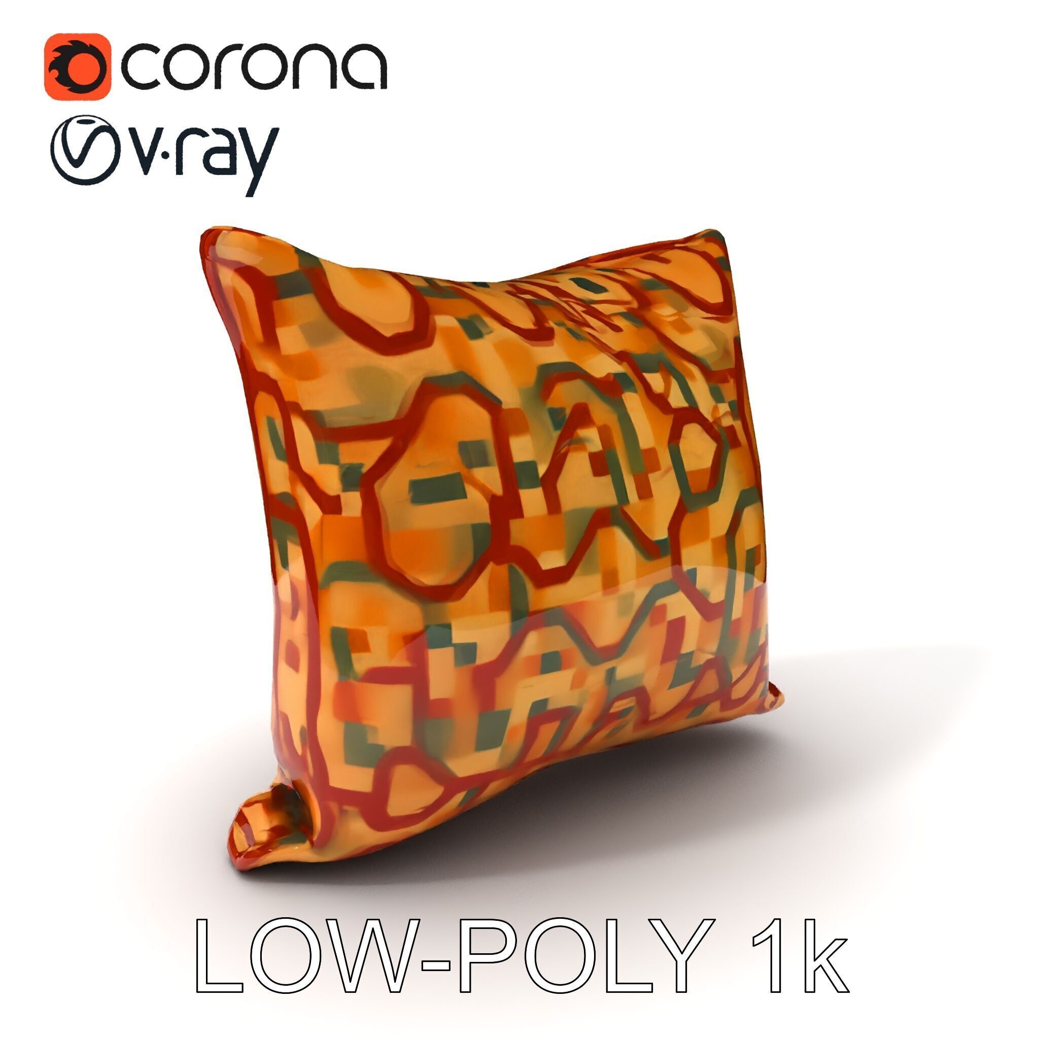 Geometric Pattern Pillow D Model Pack Low-poly 3D model_35