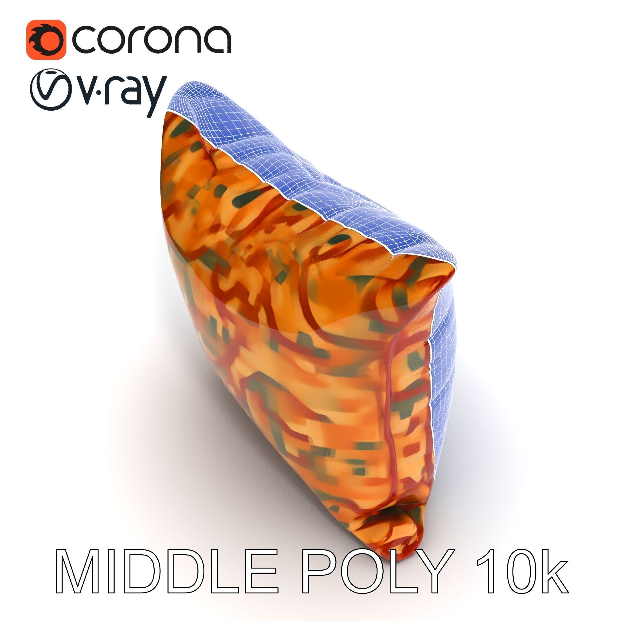 Geometric Pattern Pillow D Model Pack Low-poly 3D model_6