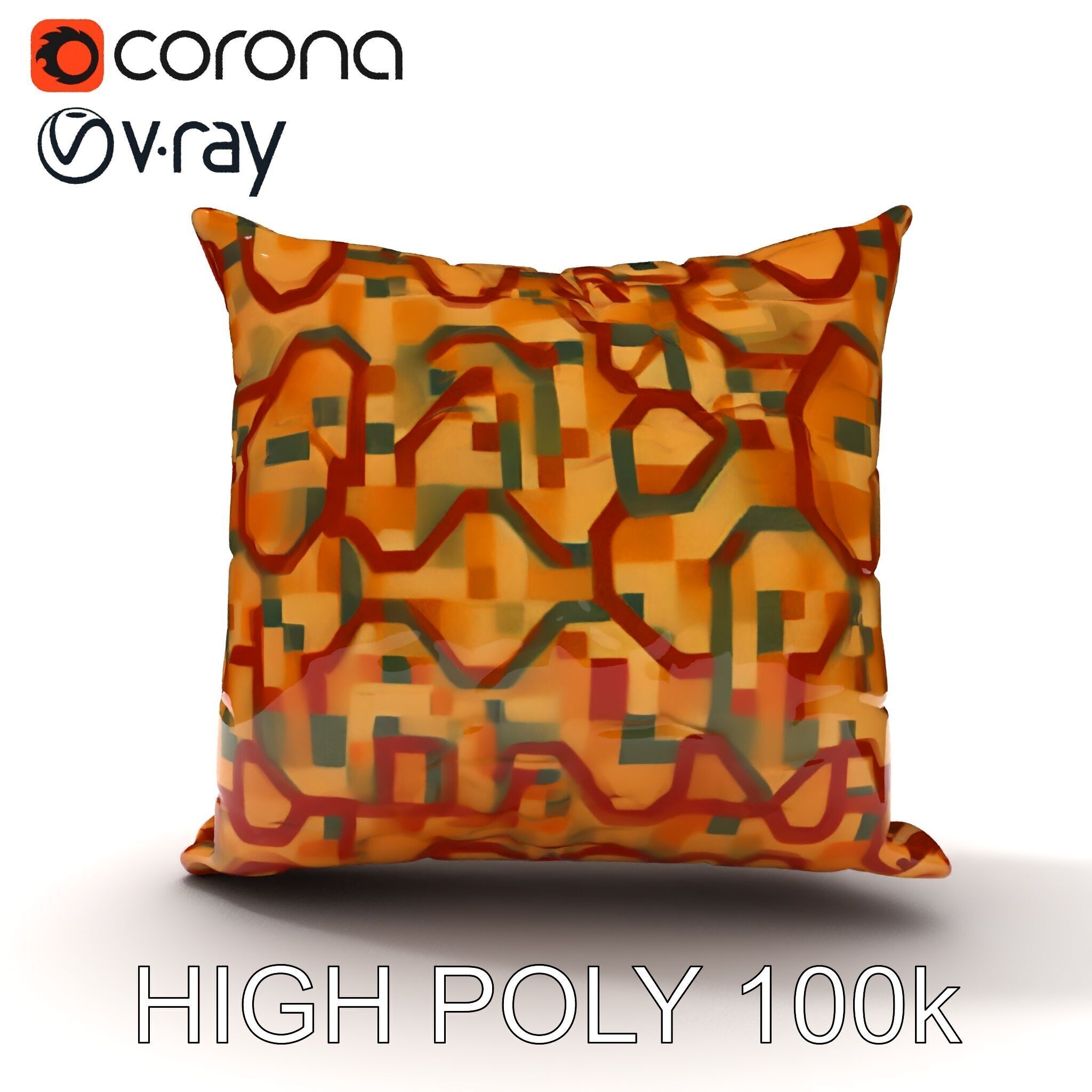 Geometric Pattern Pillow D Model Pack Low-poly 3D model_33