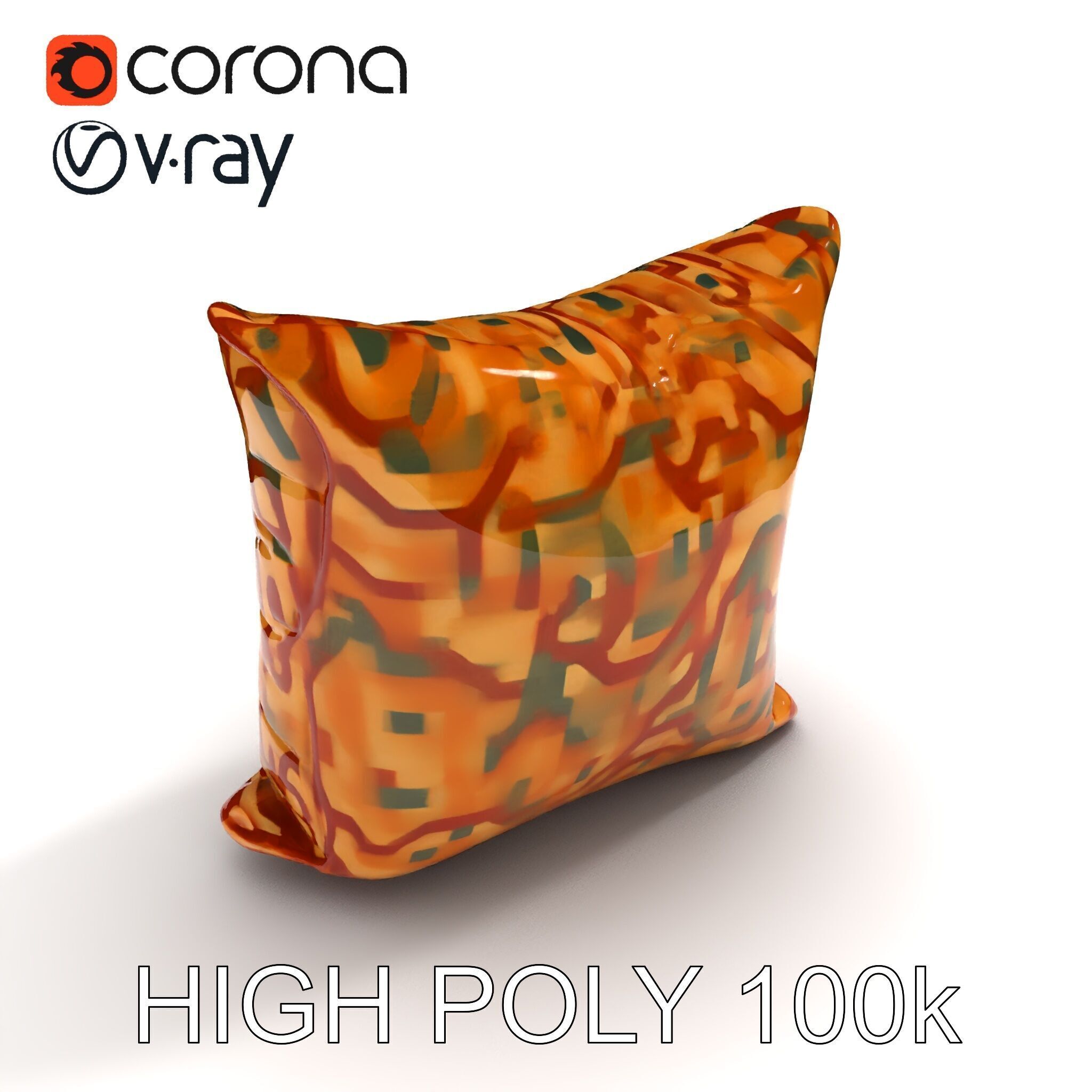 Geometric Pattern Pillow D Model Pack Low-poly 3D model_8