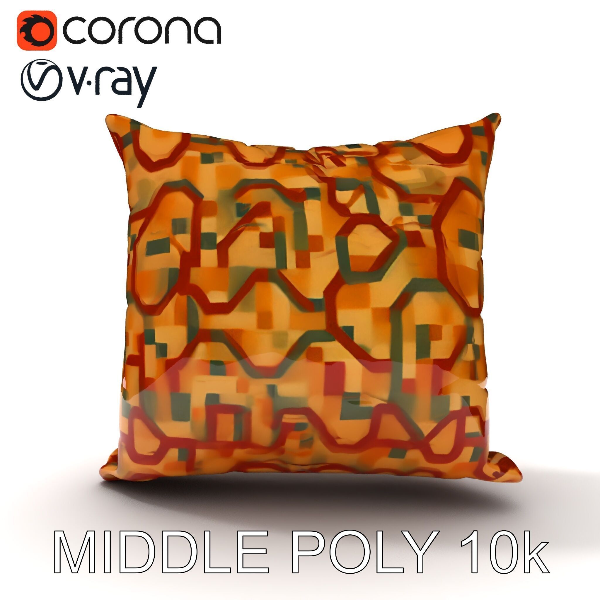 Geometric Pattern Pillow D Model Pack Low-poly 3D model_26