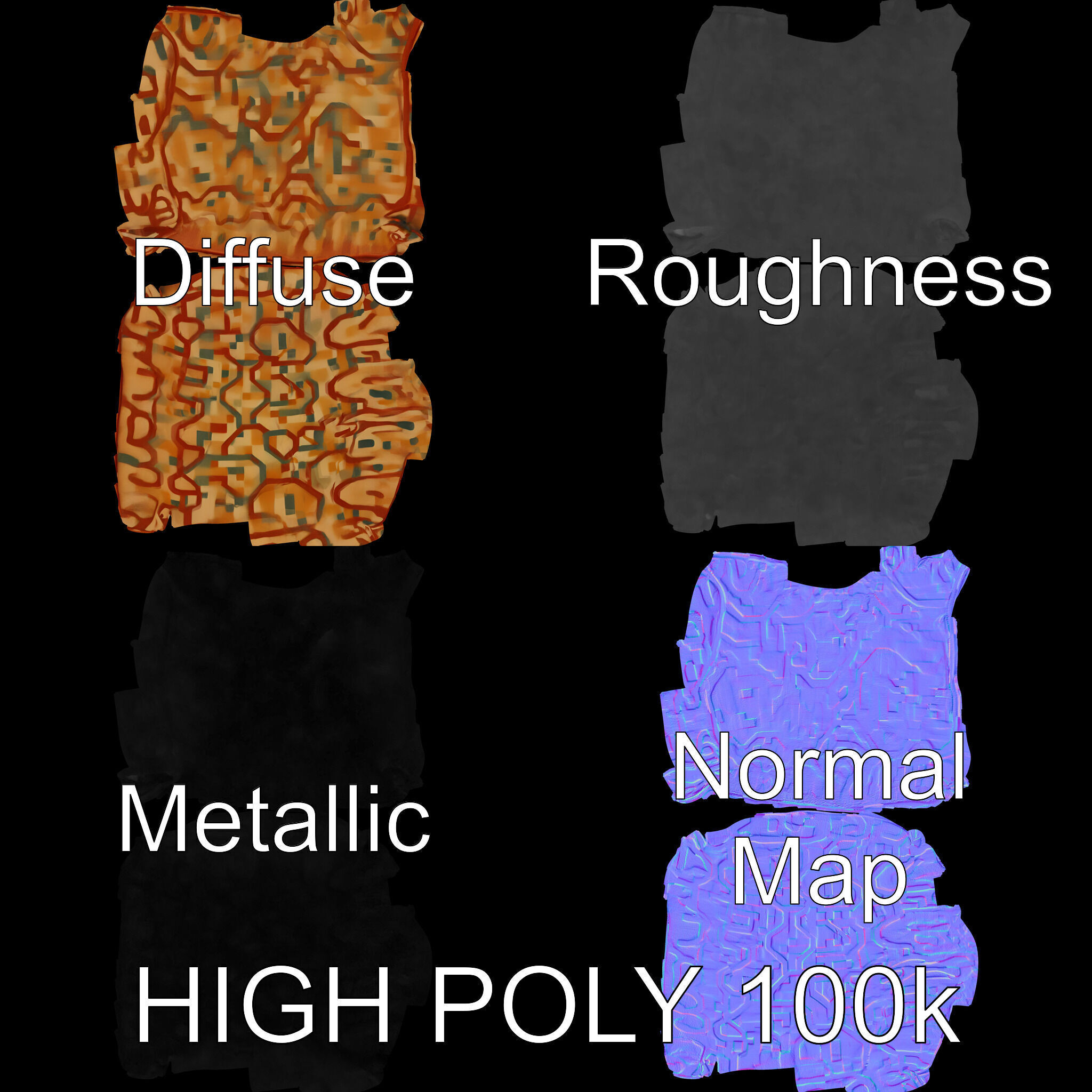 Geometric Pattern Pillow D Model Pack Low-poly 3D model_2