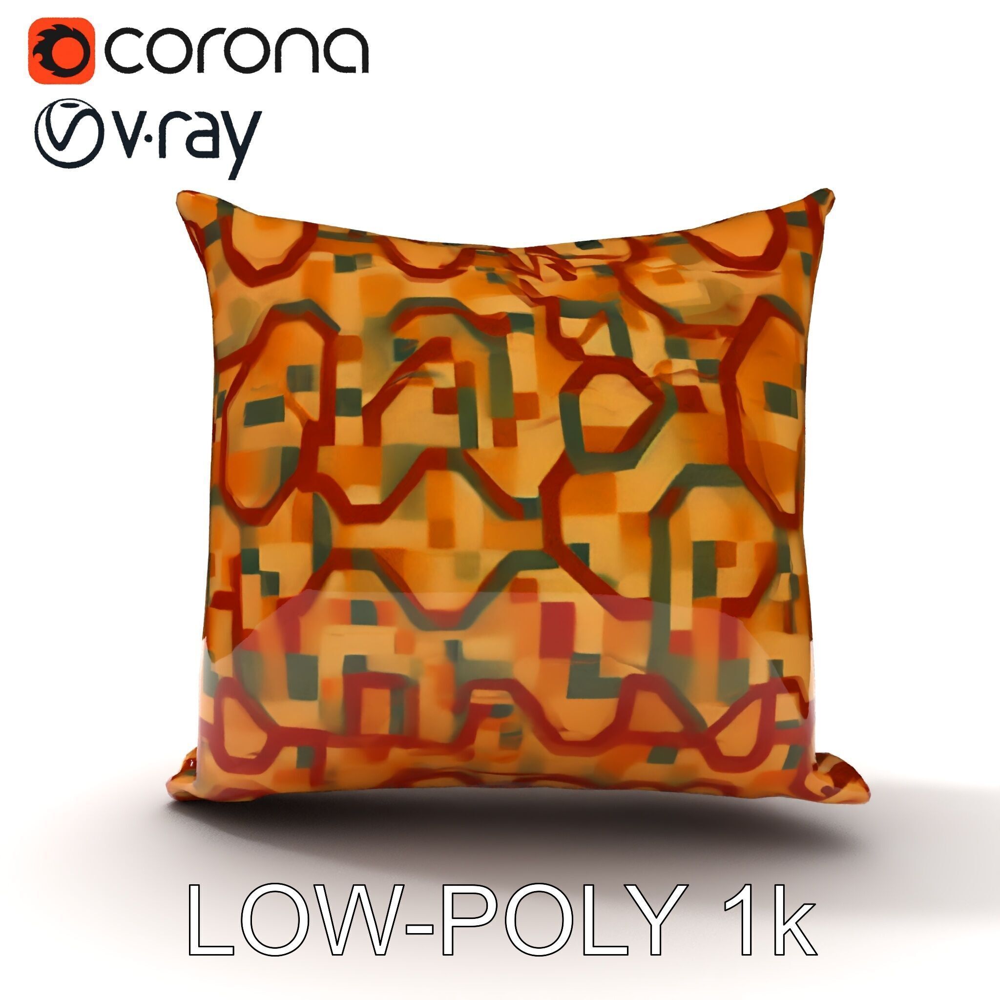 Geometric Pattern Pillow D Model Pack Low-poly 3D model_12