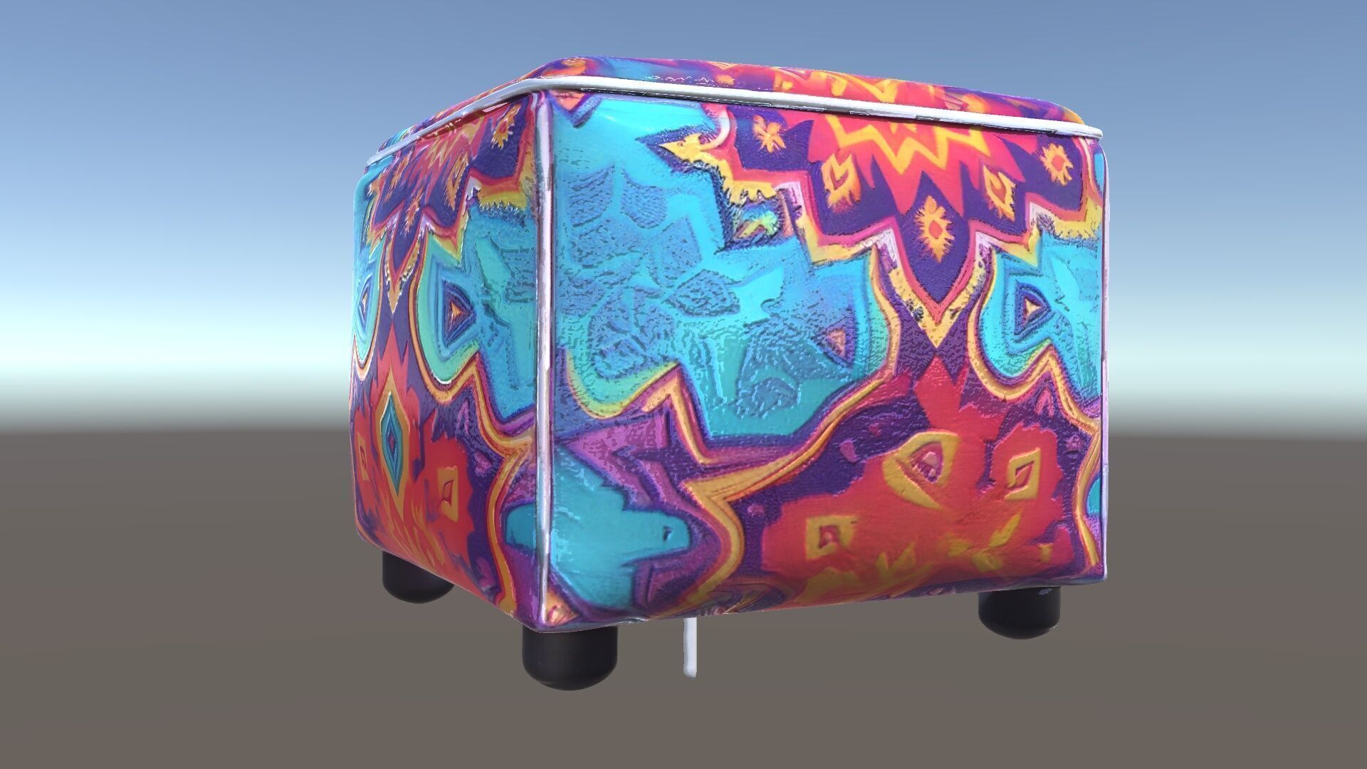 Colorful Ottoman Cube Model Pack Low-poly 3D model_5