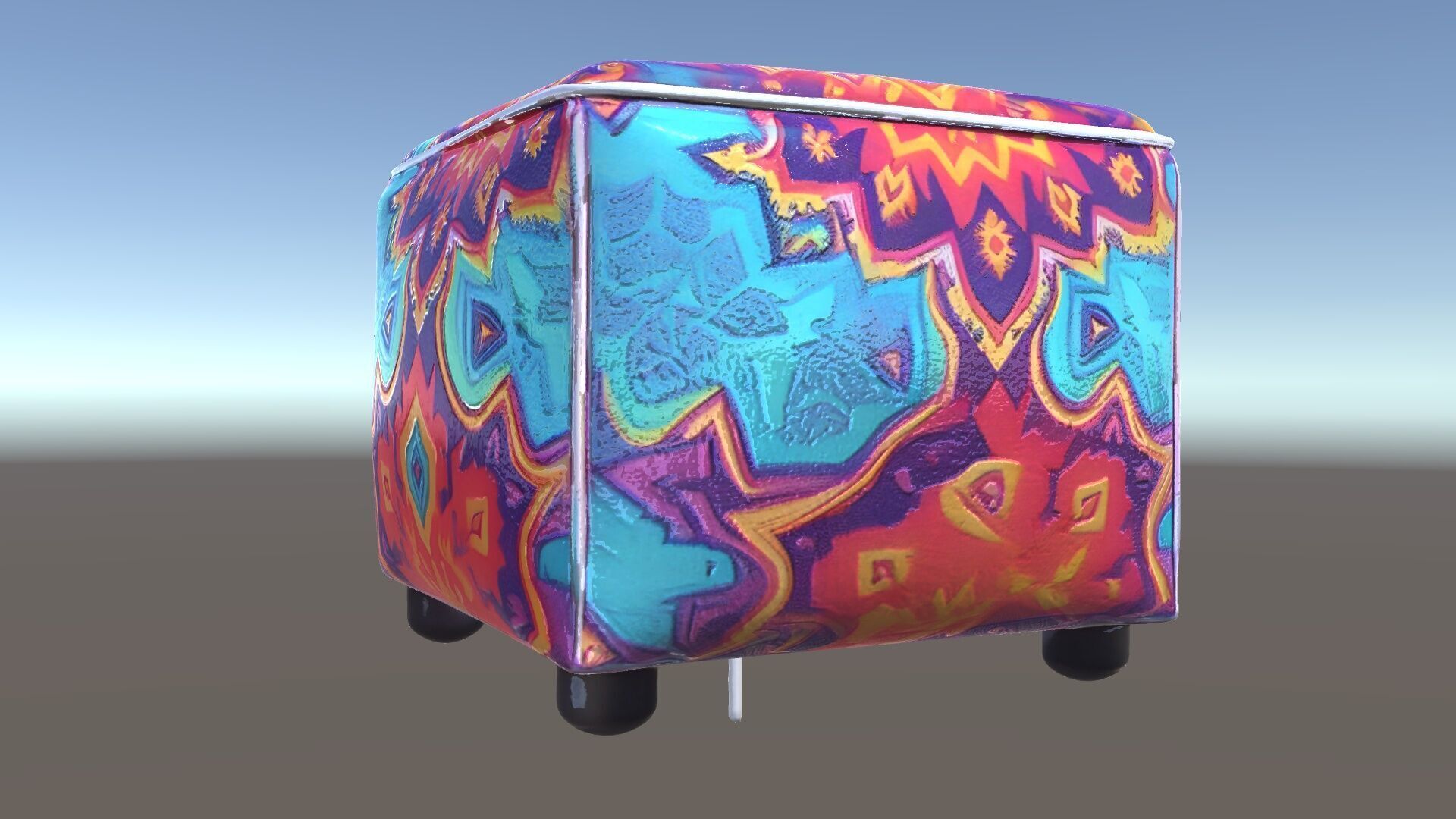 Colorful Ottoman Cube Model Pack Low-poly 3D model_17